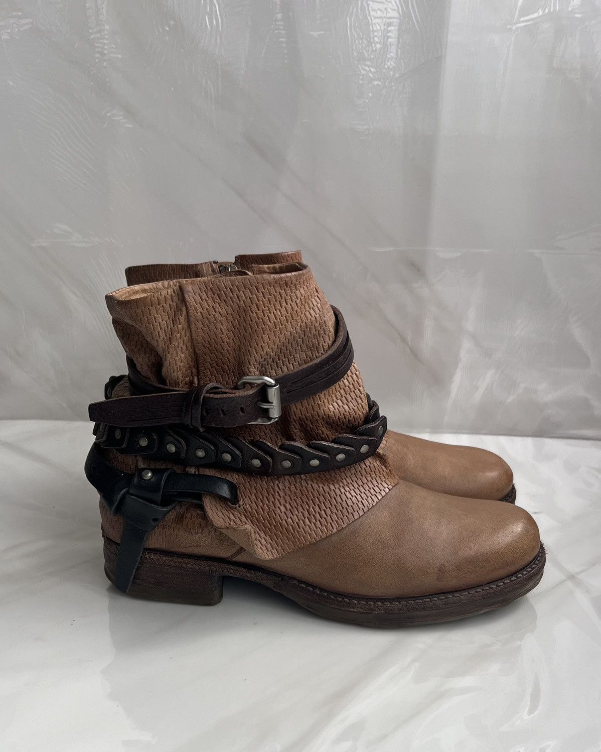 A.S.98 As 98 Airstep Zipper Boho Biker brown distressed boot Size US 8 / IT 38 - 4 Thumbnail