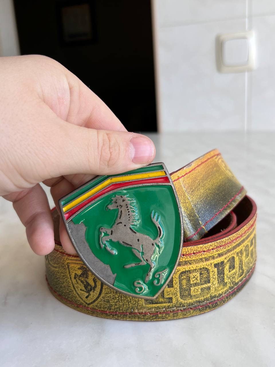 Vintage 🔥Vintage 90s Ferrari California Belt Buckle Racing Italy Size ONE SIZE - 2 Thumbnail