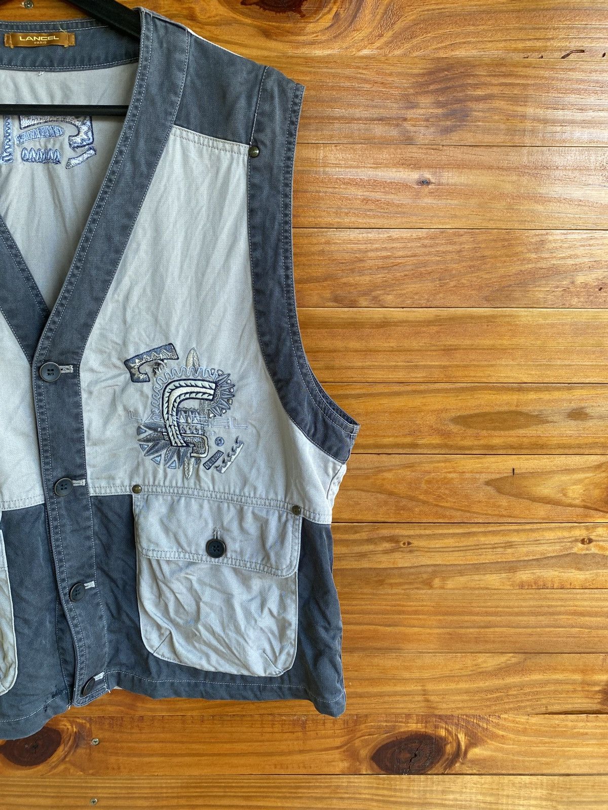 Lancel Vintage Lancel Paris TwoTone Utility Vest Embroidered Native Size US XL / EU 56 / 4 - 6 Thumbnail