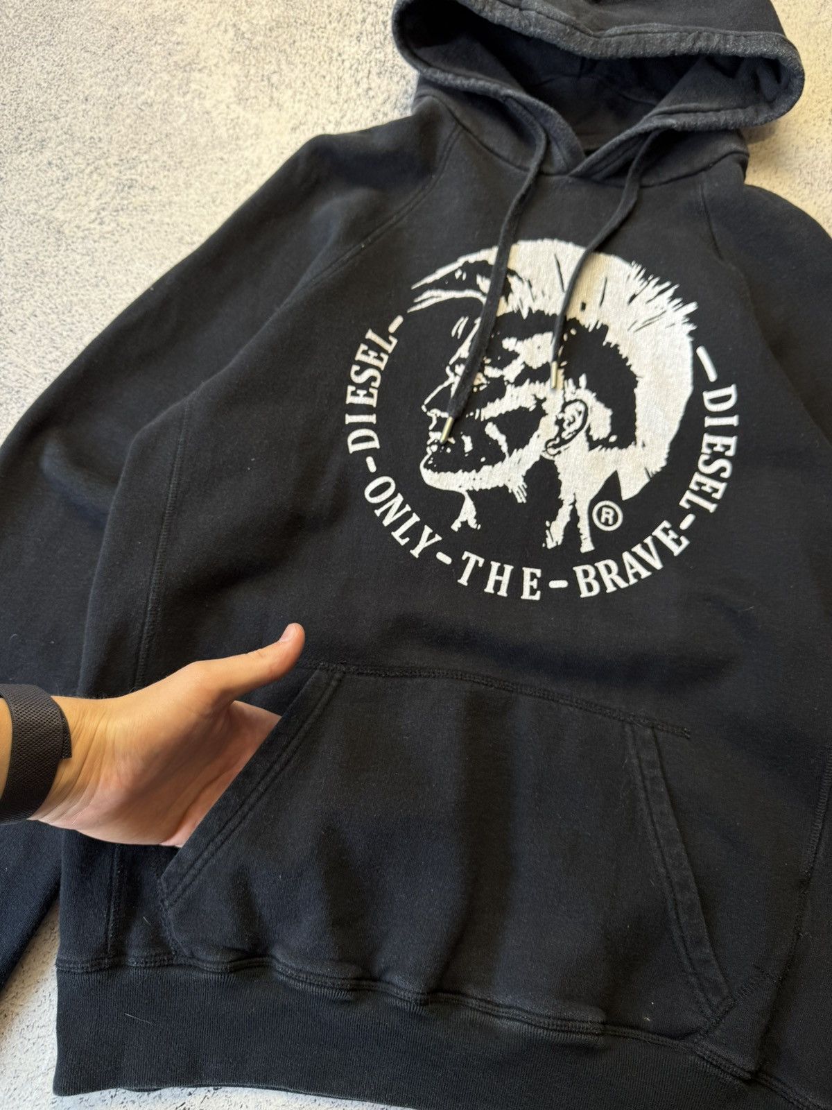Diesel Vintage Diesel Distressed Faded Hoodie Y2K Dig Logo Size US M / EU 48-50 / 2 - 8 Thumbnail
