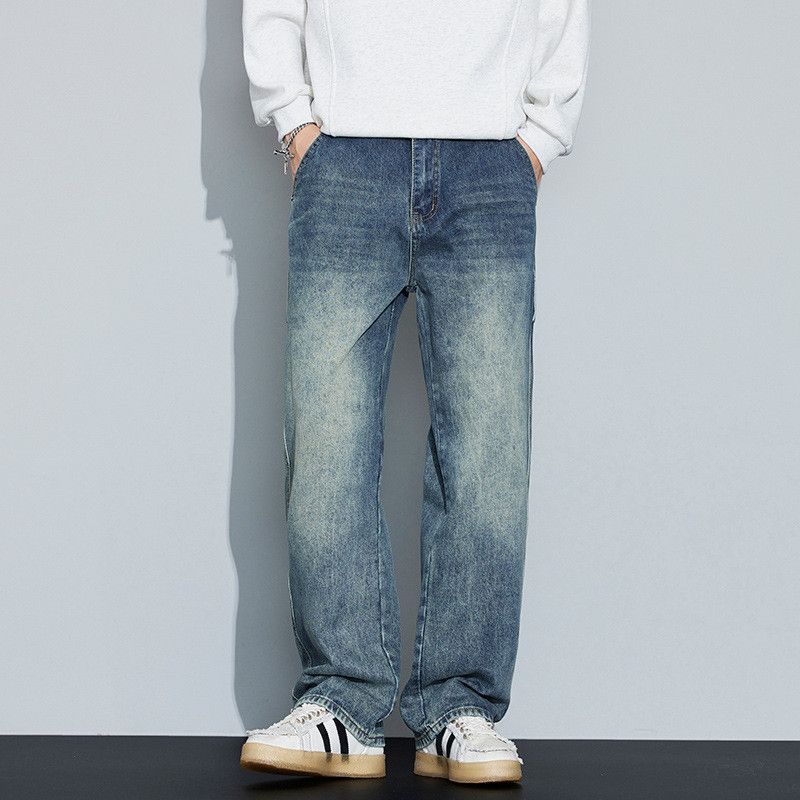 Japanese Brand Retro men's hip-hop washed loose flared jeans Size US 32 / EU 48 - 1 Thumbnail