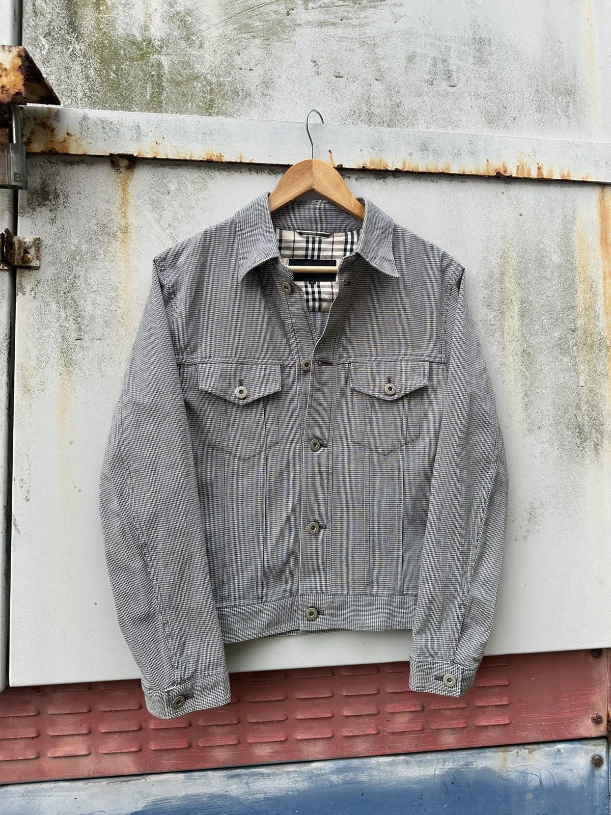 Burberry 👹Burberry Black Label Checked Trucker Jacket Size US M / EU 48-50 / 2 - 3 Thumbnail