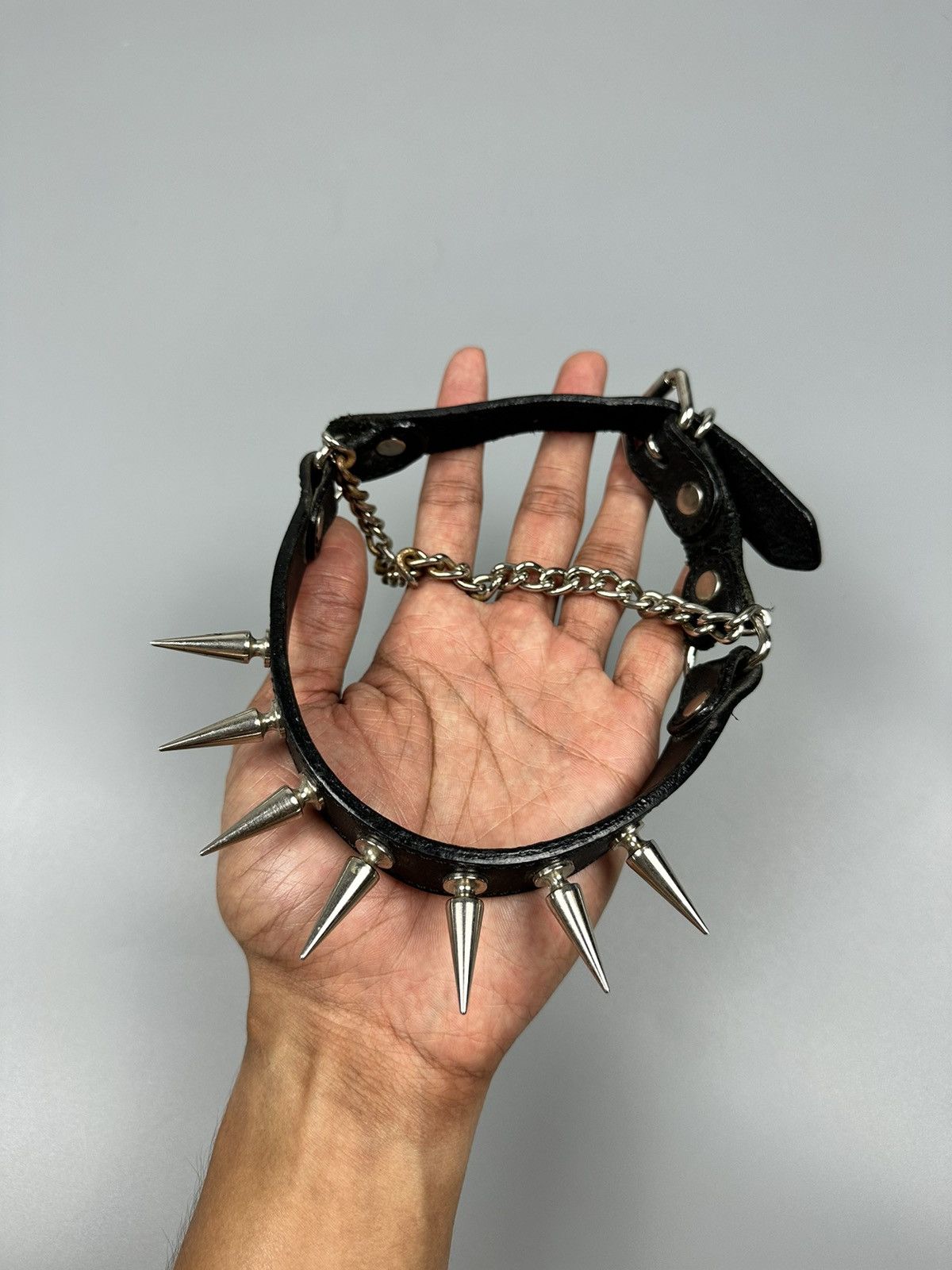 If Six Was Nine × Seditionaries 🔥Rare🔥Punk Gothic Spike Satan 666 Leather Necklace Size ONE SIZE - 1 Thumbnail
