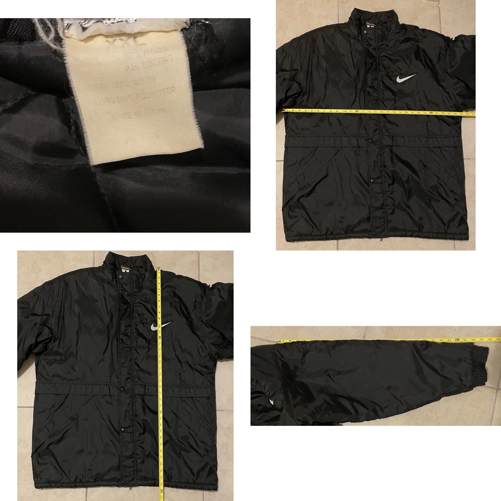 Nike VINTAGE Nike Big Swoosh Jacket 2XL Black Nike Air Acg Bulls 90s 80s Parka Track Jacket Mens Size US XXL / EU 58 / 5 - 9 Thumbnail