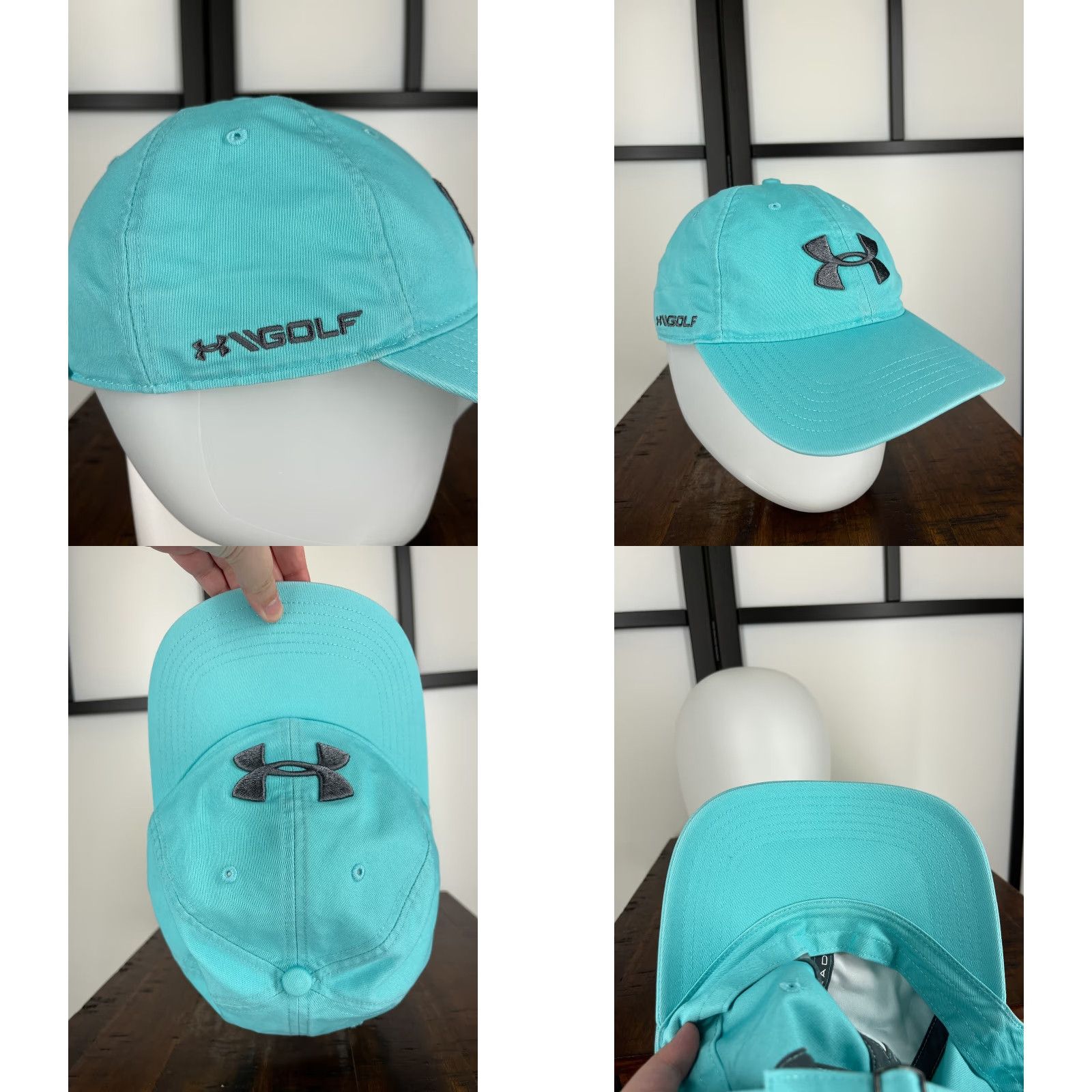 Under Armour Under Armour Golf Hat Cap Strap Back Mens One Size Blue Cotton Polyester Blend Size ONE SIZE - 8 Thumbnail