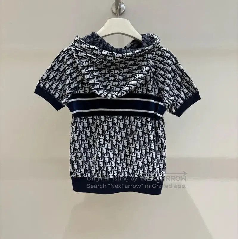 Dior Dior Summer Blue Cotton Short Sleeve Hoodie . Size XS / US 0-2 / IT 36-38 - 1 Thumbnail