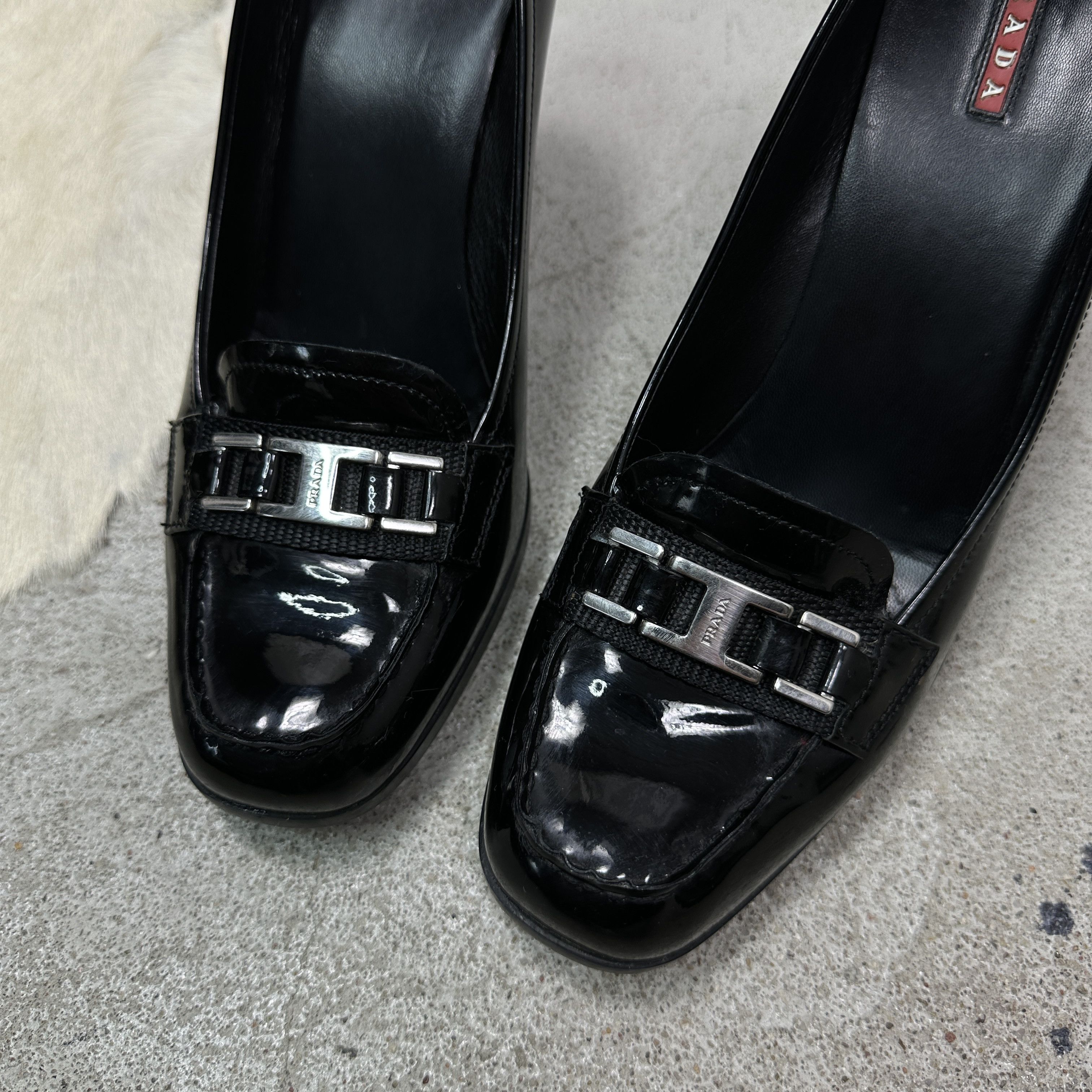 Prada Vintage Avant Garde Old Money Prada Heeled Mocassins Y2K Size US 9 / IT 39 - 5 Thumbnail