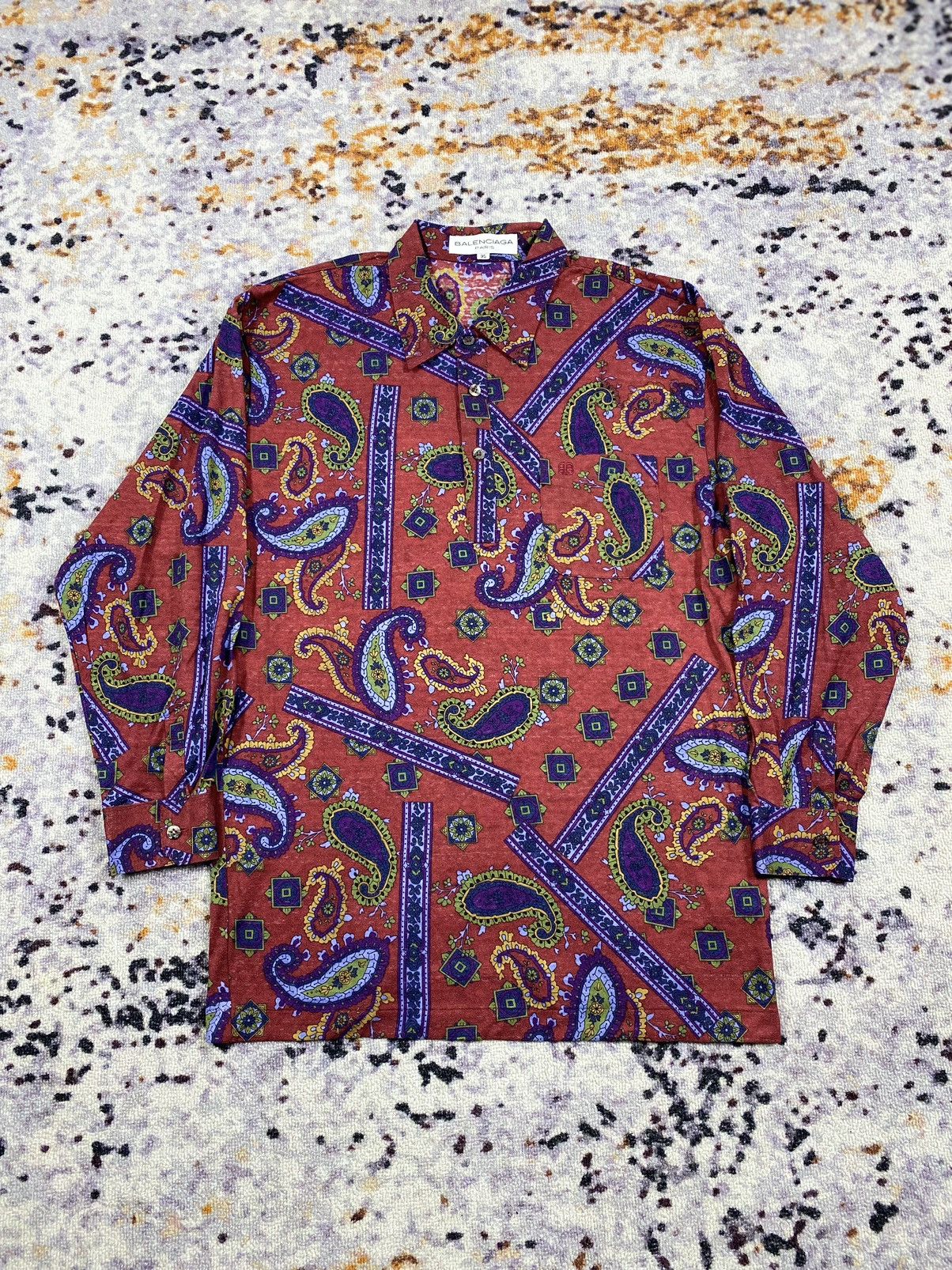 Balenciaga Vintage Balenciaga Pattern bandana shirt Size US M / EU 48-50 / 2 - 1 Thumbnail
