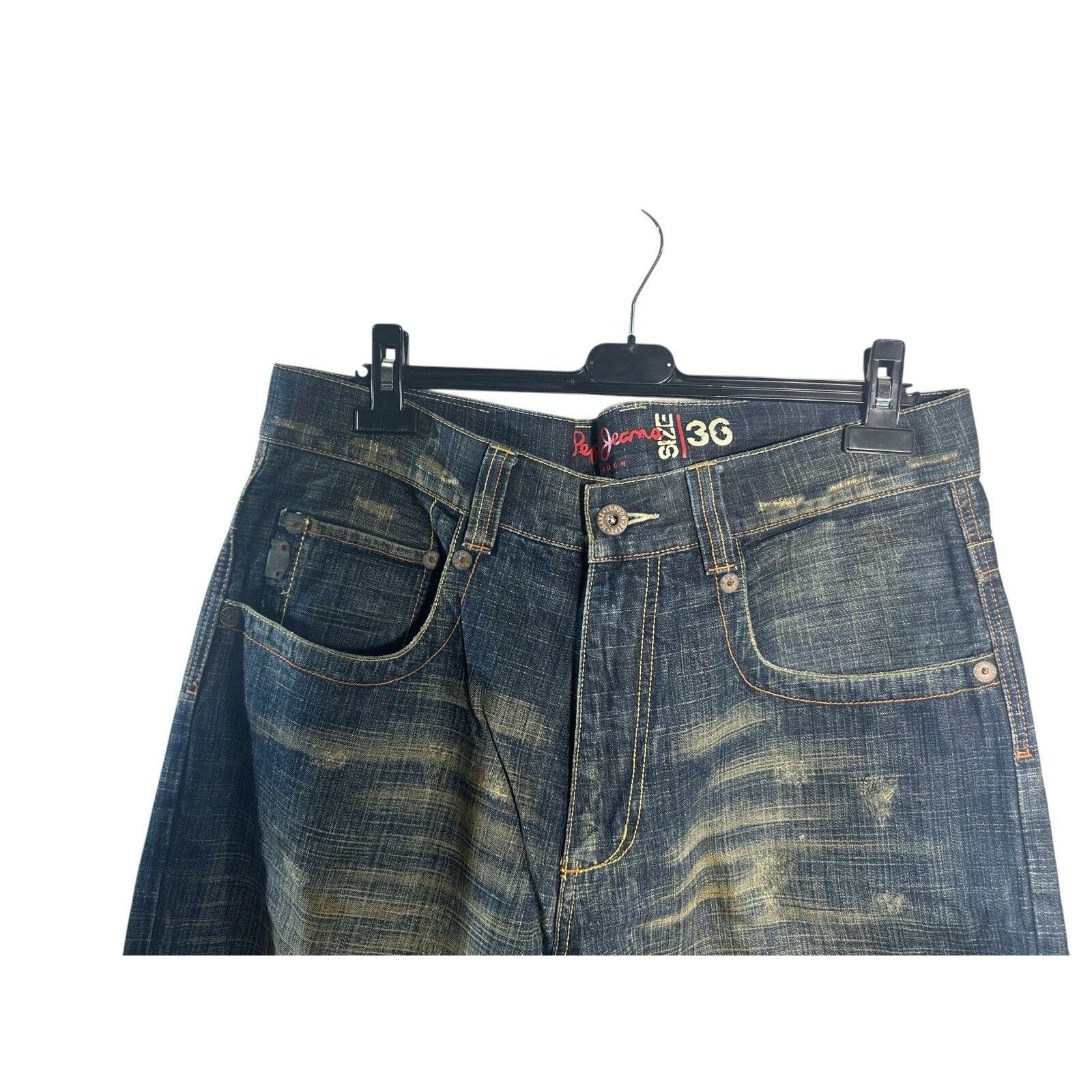 Pepe Jeans Vintage Pepe London Baggy Denim Jeans Distressed Mud Hip Hop Size US 36 / EU 52 - 2 Thumbnail