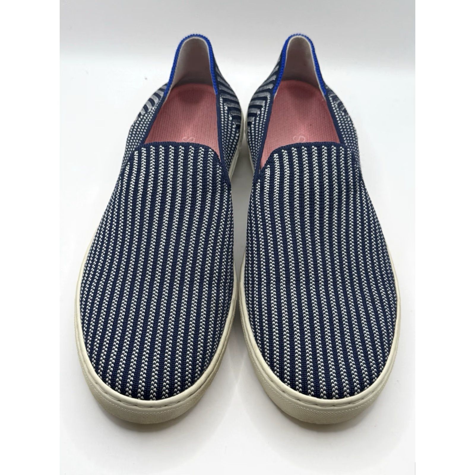 Rothy's ROTHY'S Riviera Pinstripe Slip On Sneakers Womens 8.5 Blue Pinstripe Slip On Casual Sneaker 39 EU 6 UK Size US 6 / IT 36 - 4 Thumbnail