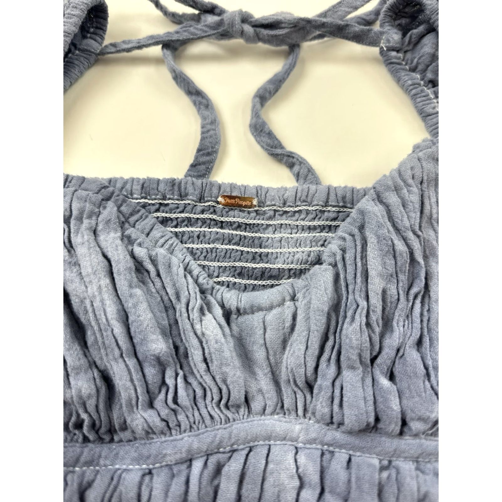 Free People VINTAGE Free People Shirt Women’s M Blue Tie Dye Boho Peasant Blouse Top Size M / US 6-8 / IT 42-44 - 3 Thumbnail