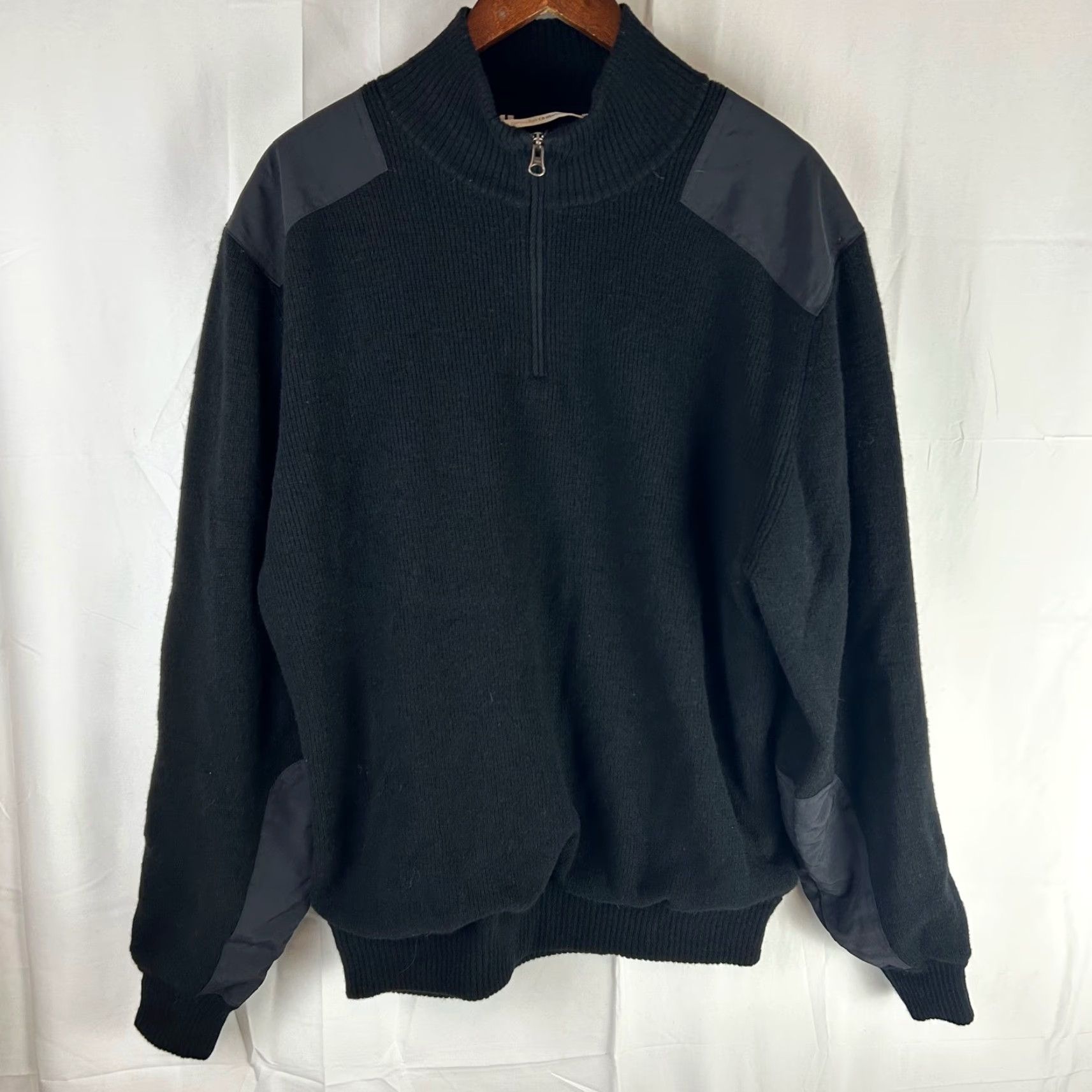 Cutter & Buck Cutter Buck Mens Sweater 1/4 Zip Lambswool Blend Black XL Mock Neck Pockets Golf Knit Pullove r Size US XL / EU 56 / 4 - 2 Thumbnail