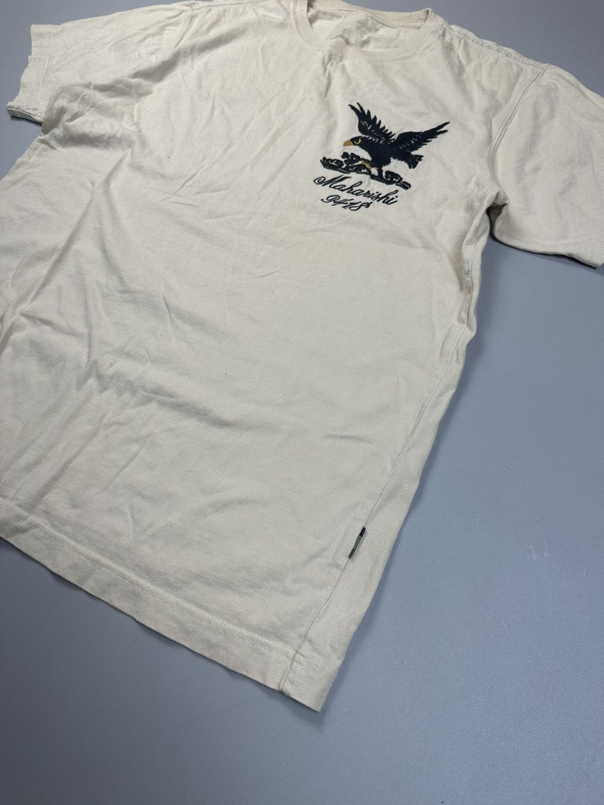 Maharishi Maharishi Baggy Tee Eagle Logo Beige Size US M / EU 48-50 / 2 - 2 Thumbnail