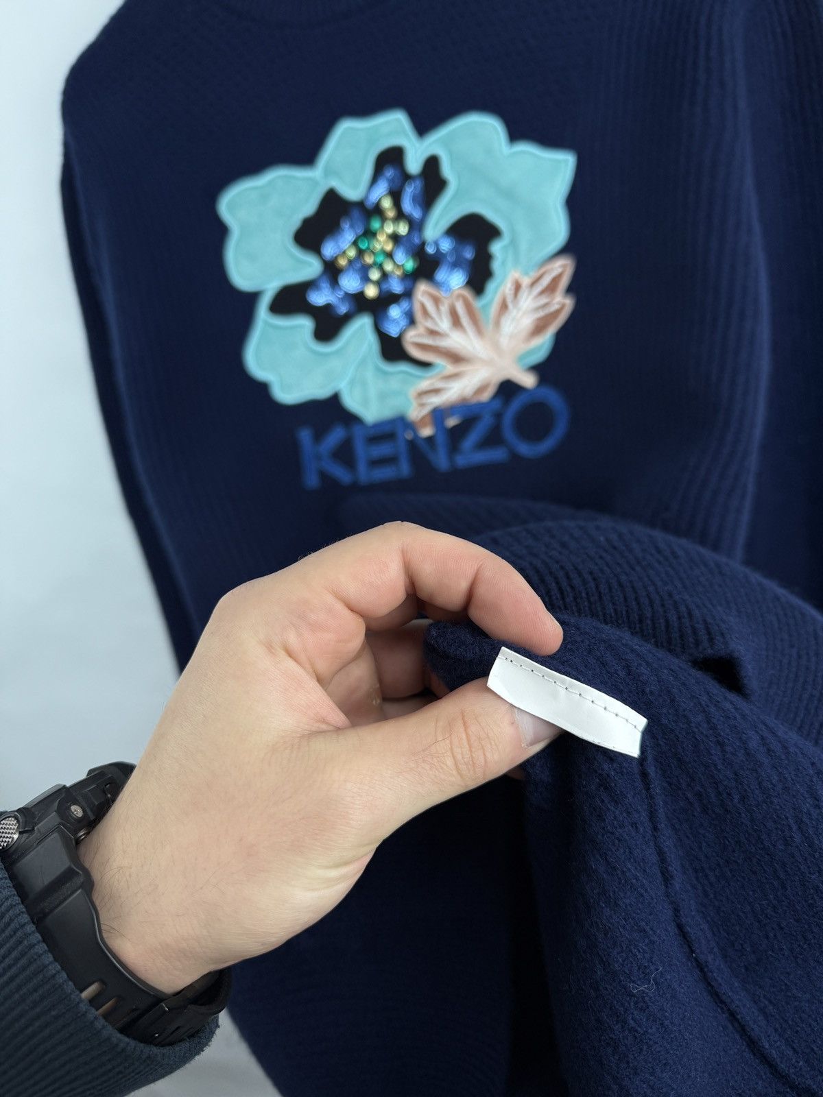 Kenzo 🇫🇷 Kenzo Paris Floral Embroidered Knit Sweater Dress Rare Y2K Size S / US 4 / IT 40 - 6 Thumbnail