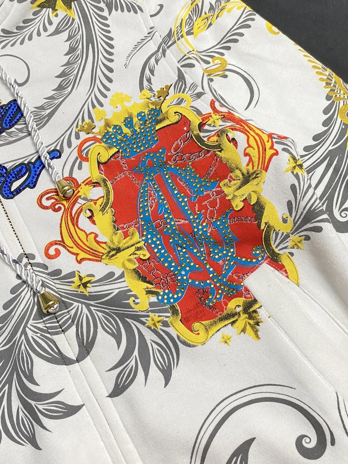 Ed Hardy Rare Ed Hardy Christian Audigier White Gold Zip Hoodie 48 Size L / US 10 / IT 46 - 5 Thumbnail