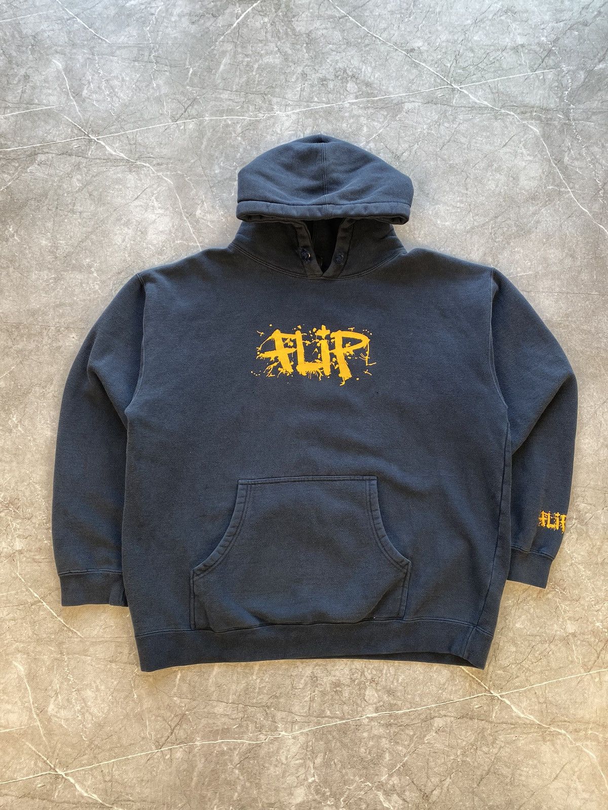Flip Skateboards × Hook-Ups Vintage Y2K Flip Skateboarding Big Centre Logo Blue Hoodie Size US M / EU 48-50 / 2 - 2 Thumbnail