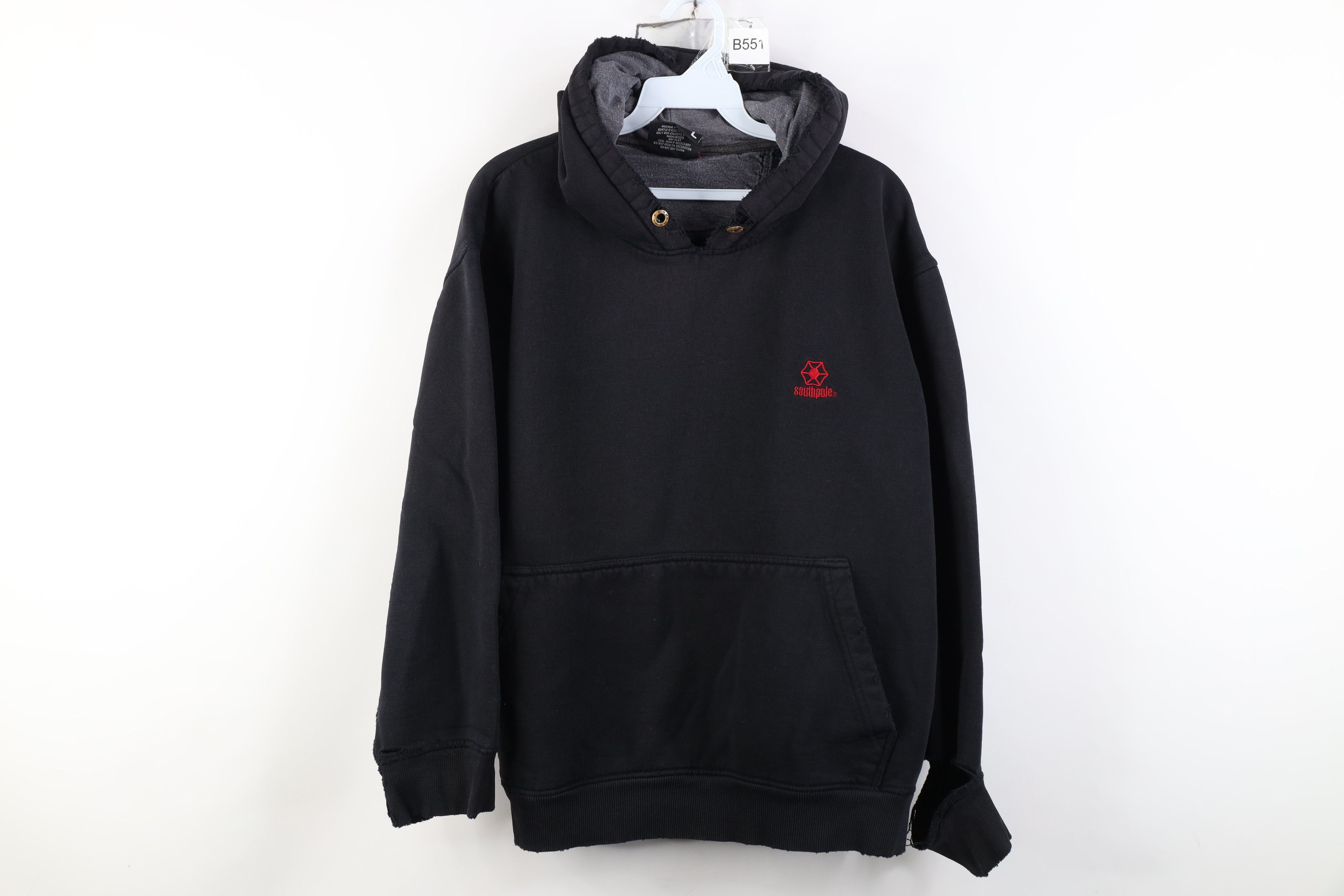 Southpole Vintage 90s Y2K Southpole Spell Out Boxy Fit Hoodie Black Size US L / EU 52-54 / 3 - 1 Thumbnail