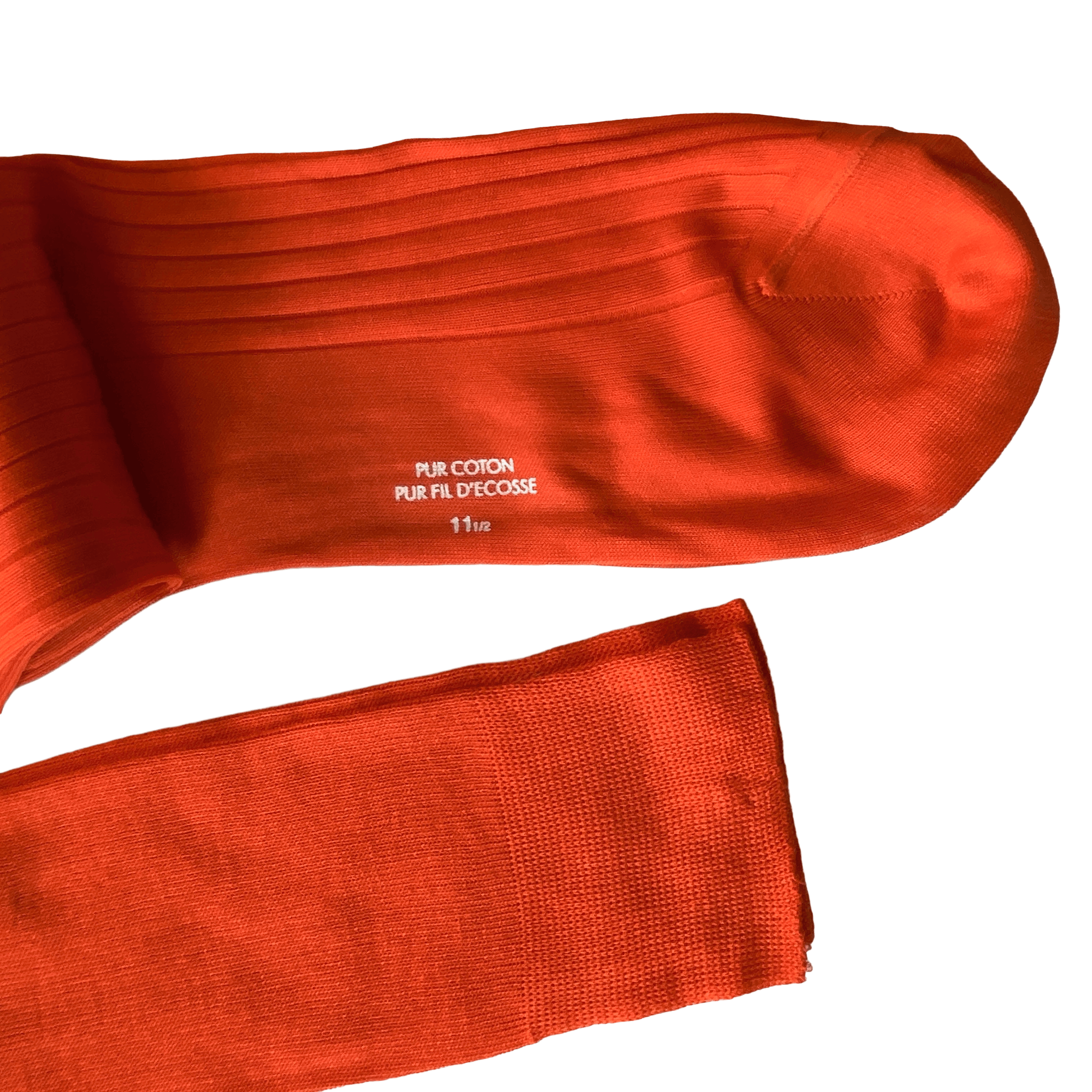 Charvet CHARVET MENS ORANGE RIBBED KNEE HIGH TROUSER DRESS SOCKS Size ONE SIZE - 3 Thumbnail