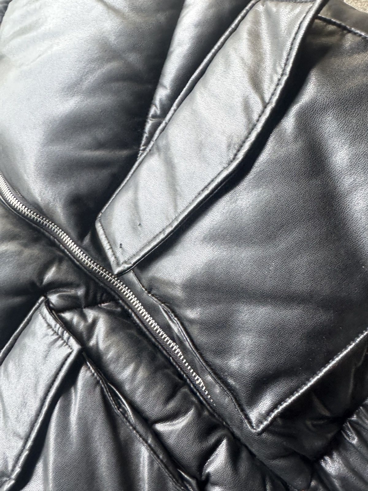 Peso Black PESO Faux Leather Puffer Vest Cropped Utility Size US M / EU 48-50 / 2 - 2 Thumbnail