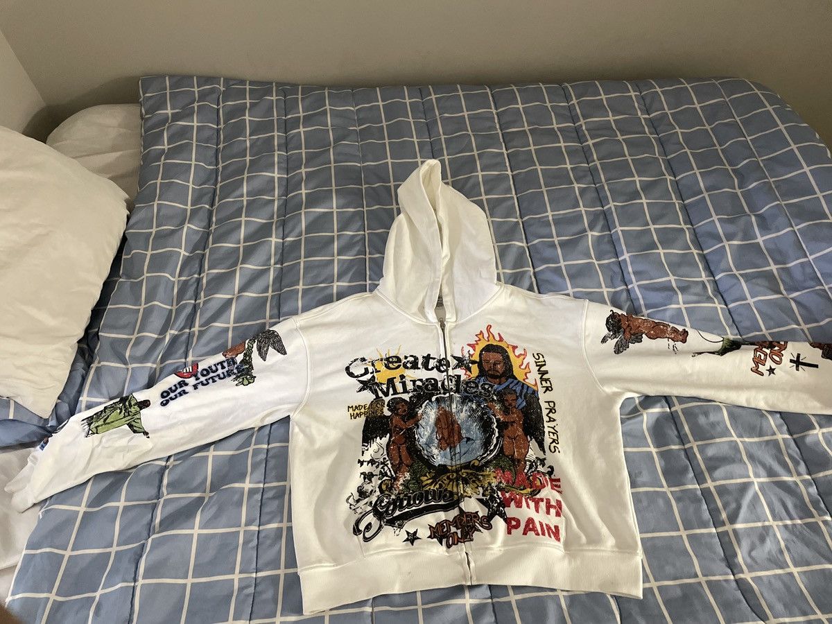 Japanese Brand 12 OZ. SORROWS "CREATE MIRACLES" HOODIE Size US L / EU 52-54 / 3 - 2 Thumbnail