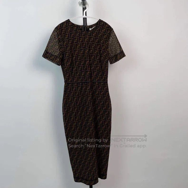 Fendi Fendi Acrylic Knit Dress - Brown Size XS / US 0-2 / IT 36-38 - 1 Thumbnail