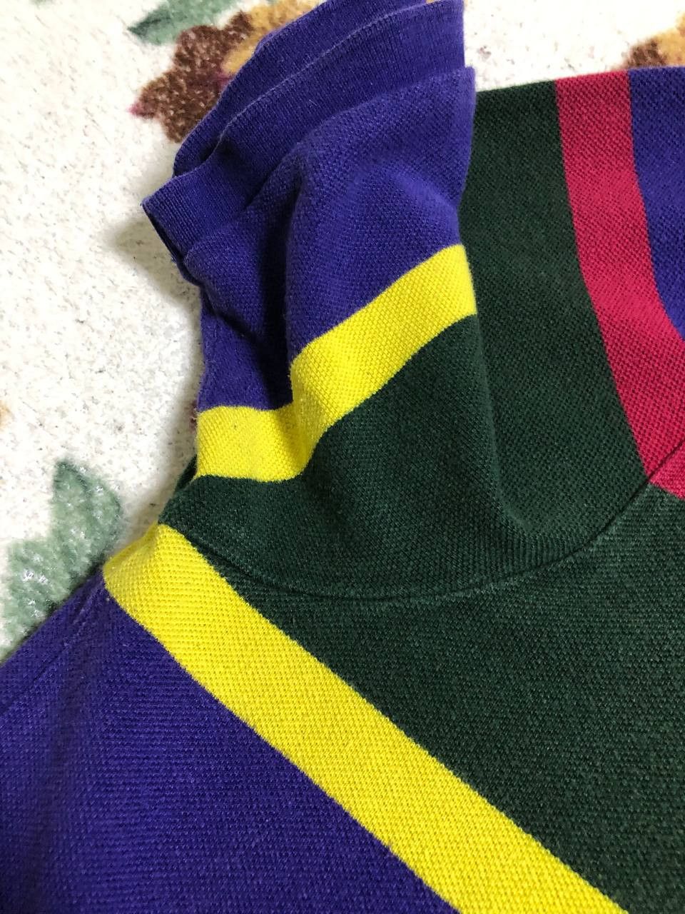 Polo Ralph Lauren Polo Ralph Lauren Scribble Striped Short Sleeve Polo Shirt Size US XXL / EU 58 / 5 - 9 Thumbnail