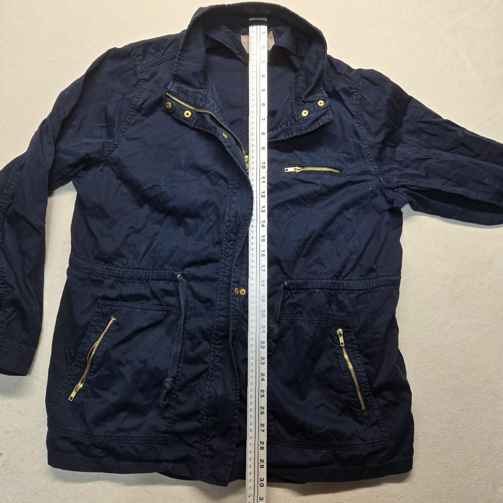 H&M H&M Navy Blue Long Sleeve Jacket Coat Woman Size 20 Full Zip & Button Adult Regular Size 3XL / US 20-22 - 6 Thumbnail