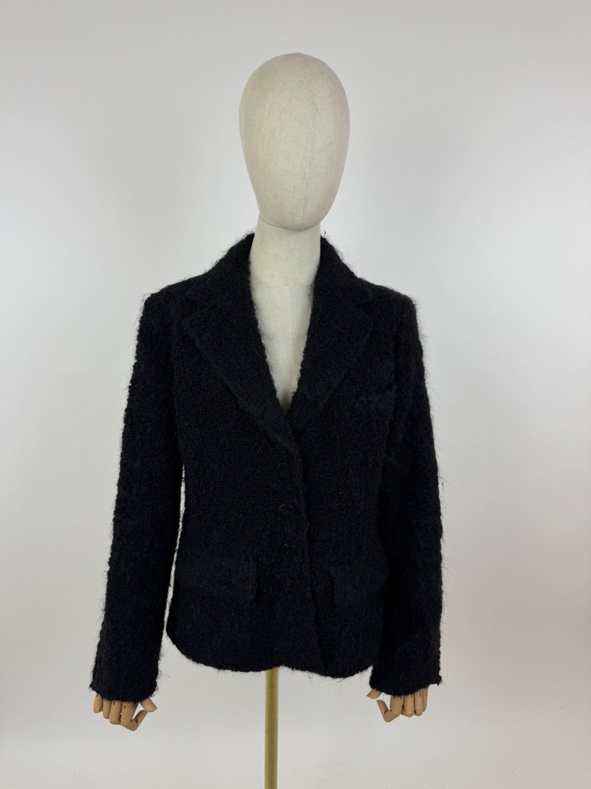 Armani Collezioni ARMANI COLLEZIONI Mohair blazer elegant Black jacket Womens Size XL / US 12-14 / IT 48-50 - 1 Thumbnail