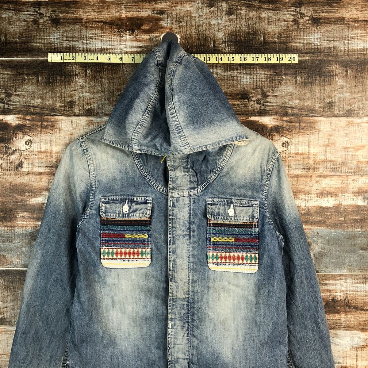 go slow caravan Go Slow Caravan Blue Denim Jacket Hoodie #A2332 Size US XS / EU 42 / 0 - 2 Thumbnail
