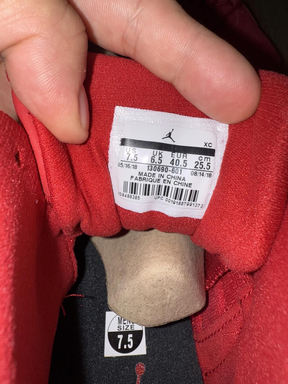Nike Jordan 12 Retro Gym Red (2018) Size US 7.5 / EU 40-41 - 11 Thumbnail