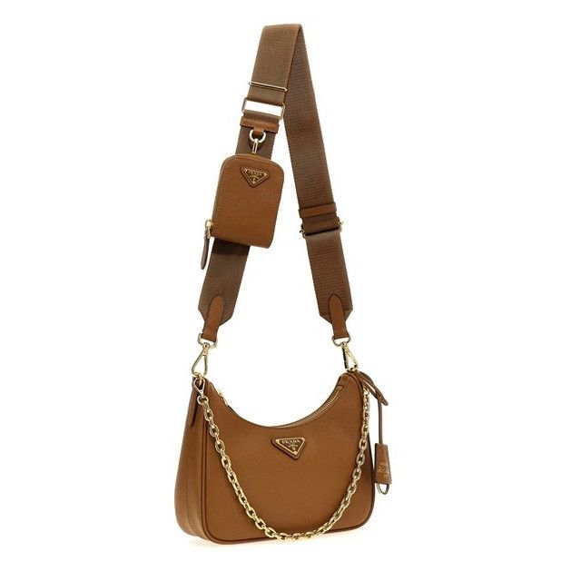 Prada PRADA Re-Edition 2005 $2700 Caramel Saffiano Leather Shoulde Size ONE SIZE - 3 Thumbnail