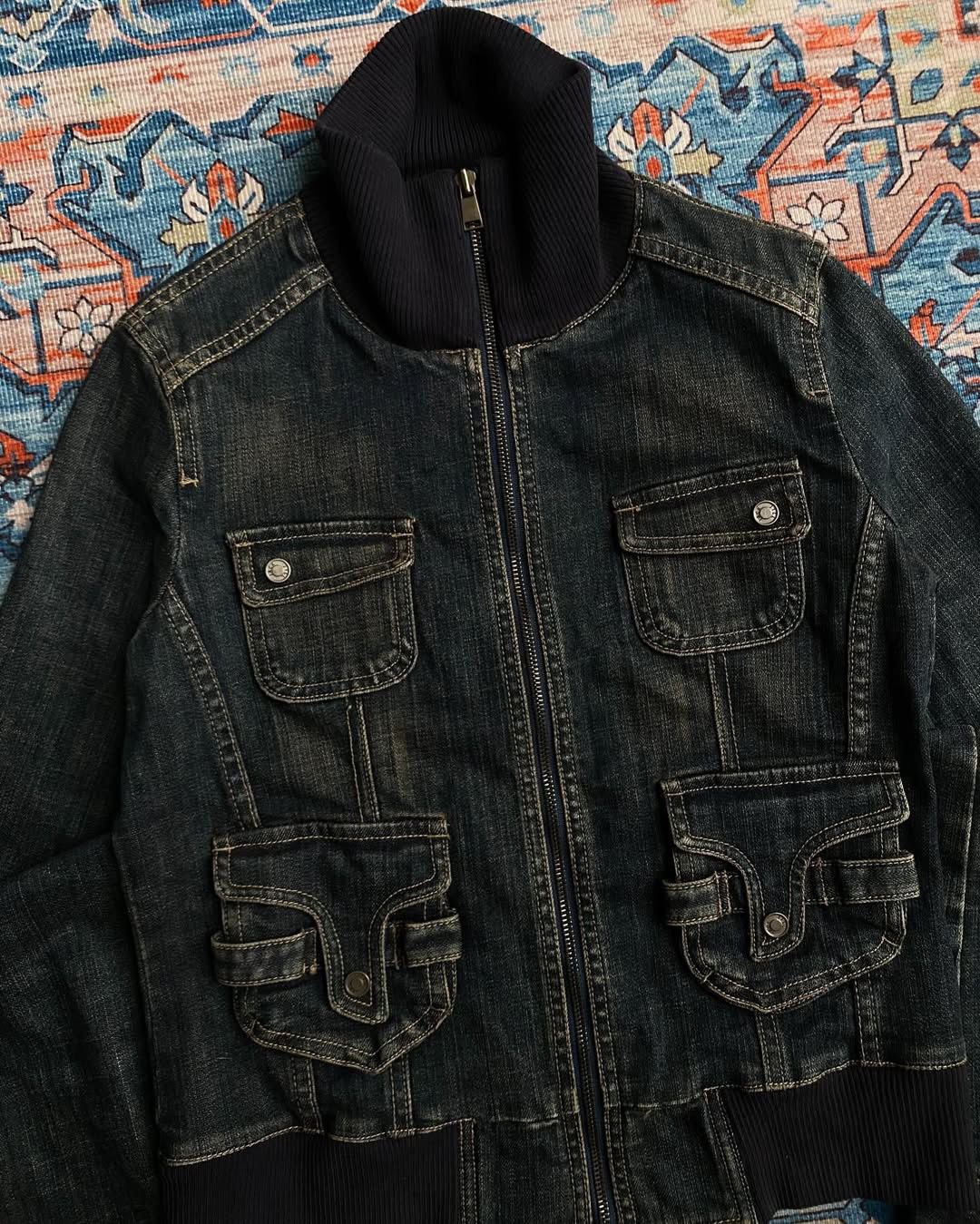 Hysteric Glamour 2000s Jack and Jill - Grunge studded mud wash denim jacket Size US S / EU 44-46 / 1 - 1 Thumbnail