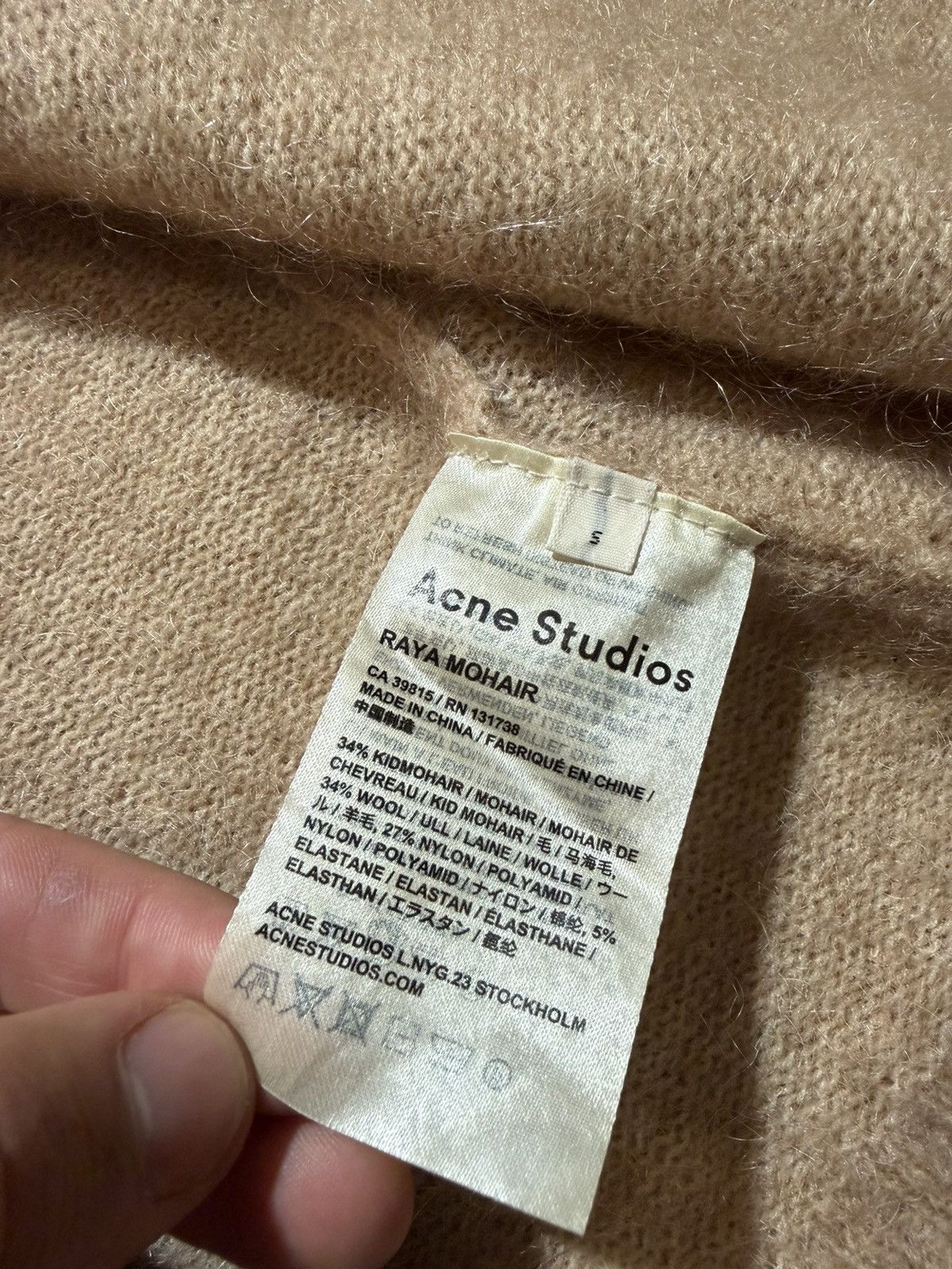 Acne Studios Acne Studios Raya Mohair Cardigan - Dusty Paw Beige - Size S Size S / US 4 / IT 40 - 4 Thumbnail