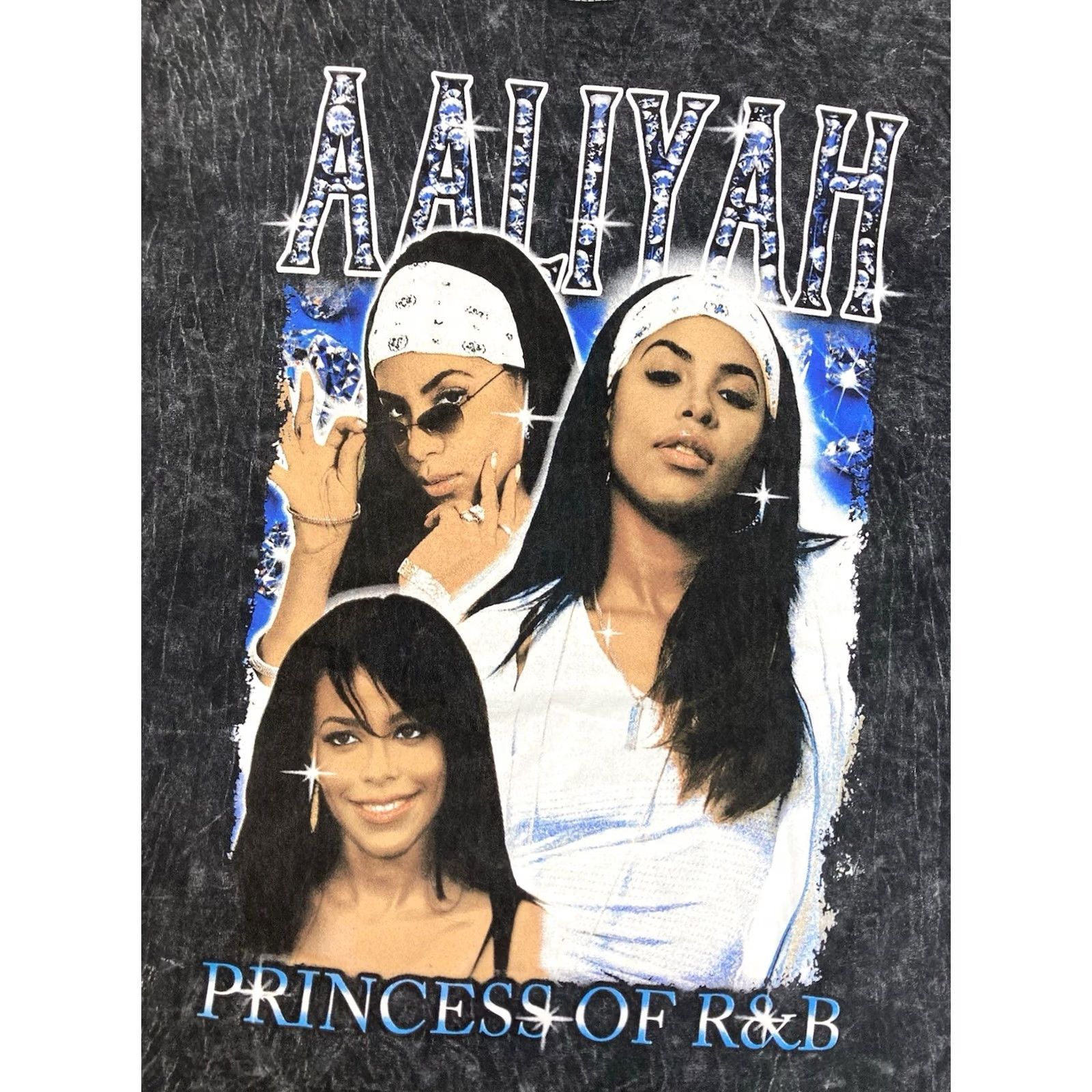 Vintage Aaliyah T-Shirt Women Medium Black Graphic Short Sleeve Crew Neck Size M / US 6-8 / IT 42-44 - 2 Thumbnail