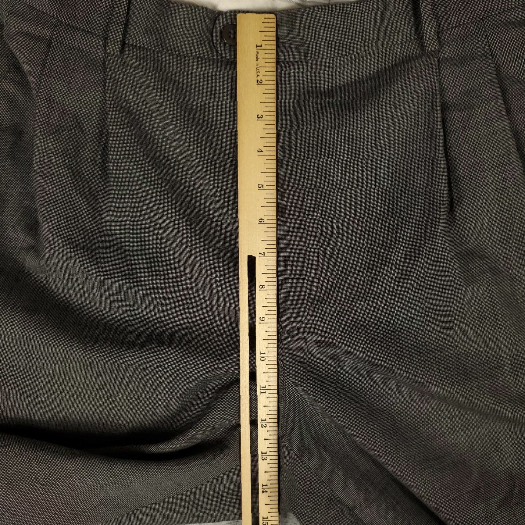 Zanella Zanella Gray Wool Pleated Chino Pants 35x28 Regular Fit Mens Size US 35 - 3 Thumbnail