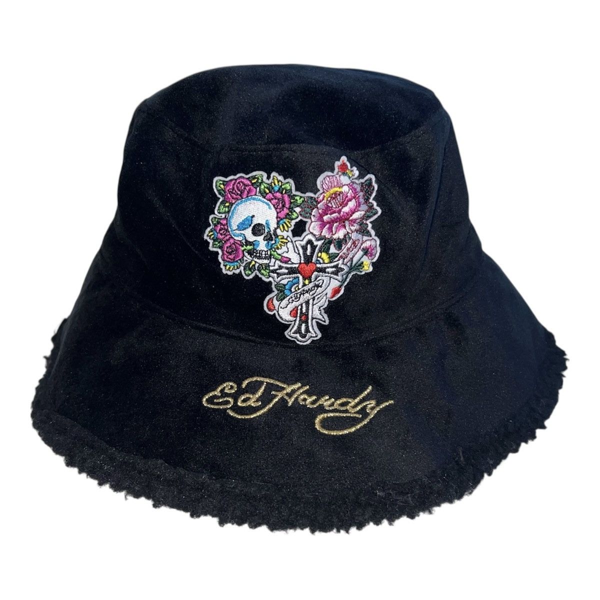 Ed Hardy Ed Hardy Skull Fleece Lined Bucket Hat Unisex Size ONE SIZE - 1 Thumbnail