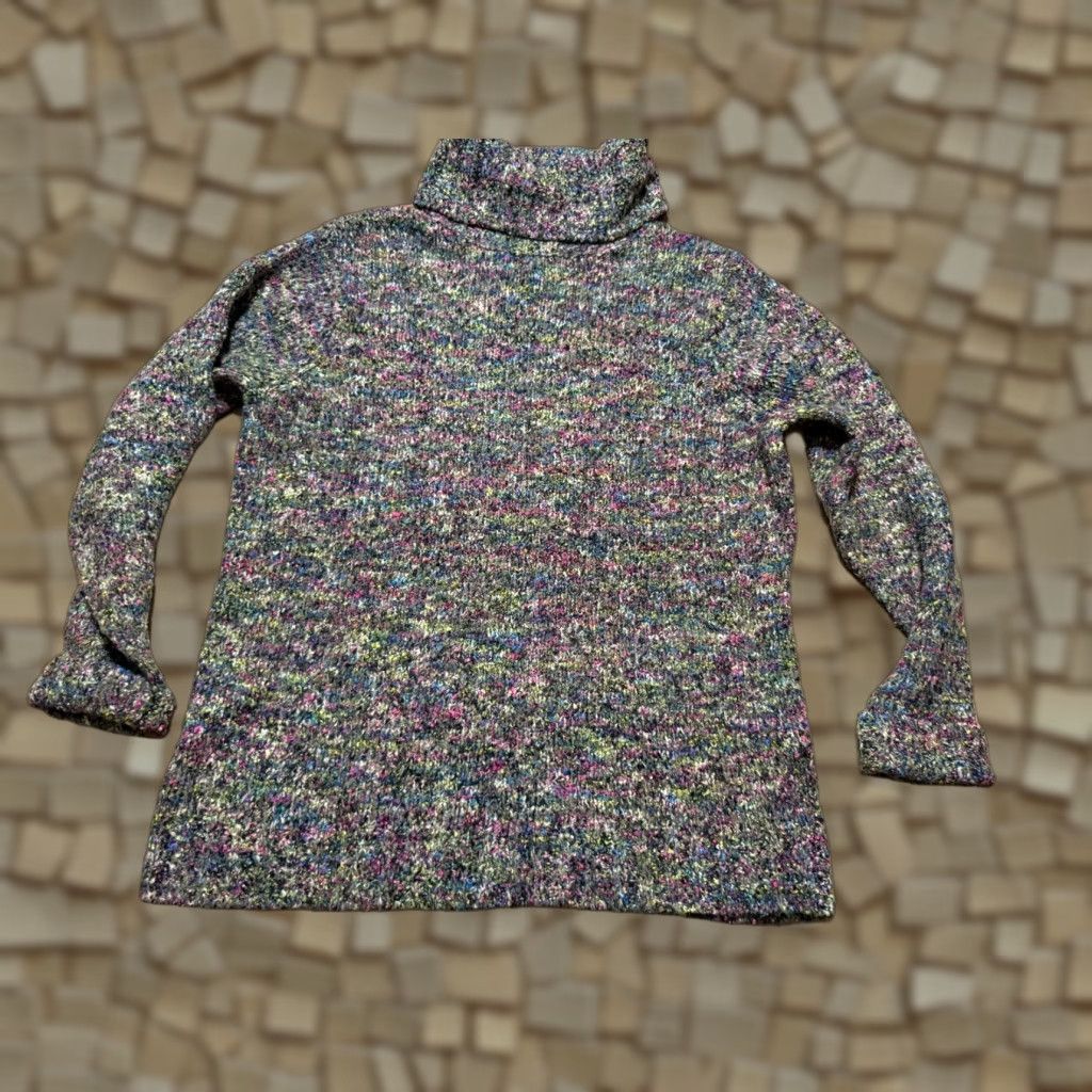 Willi Smith Willi Smith Sweater, Women's XL, Black, Multi, Turtleneck, Pullover, Knit, Regular Fit, Casual, Pullover, 2020s? Size XL / US 12-14 / IT 48-50 - 1 Thumbnail