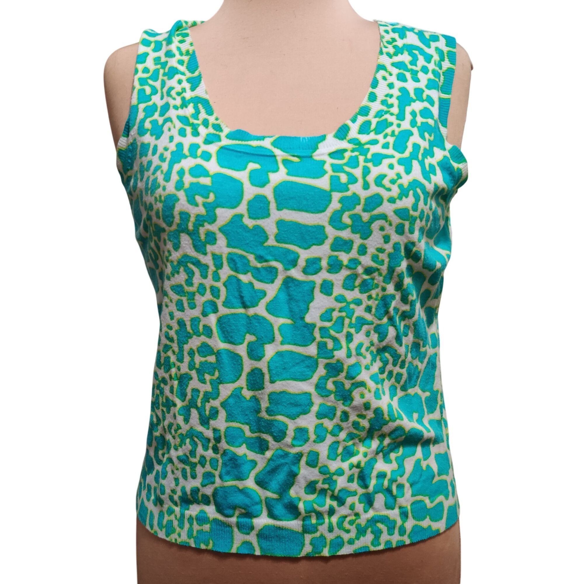 Other Joseph A XL Turquoise Green Abstract Animal Print Sleeveless Size XL / US 12-14 / IT 48-50 - 1 Thumbnail