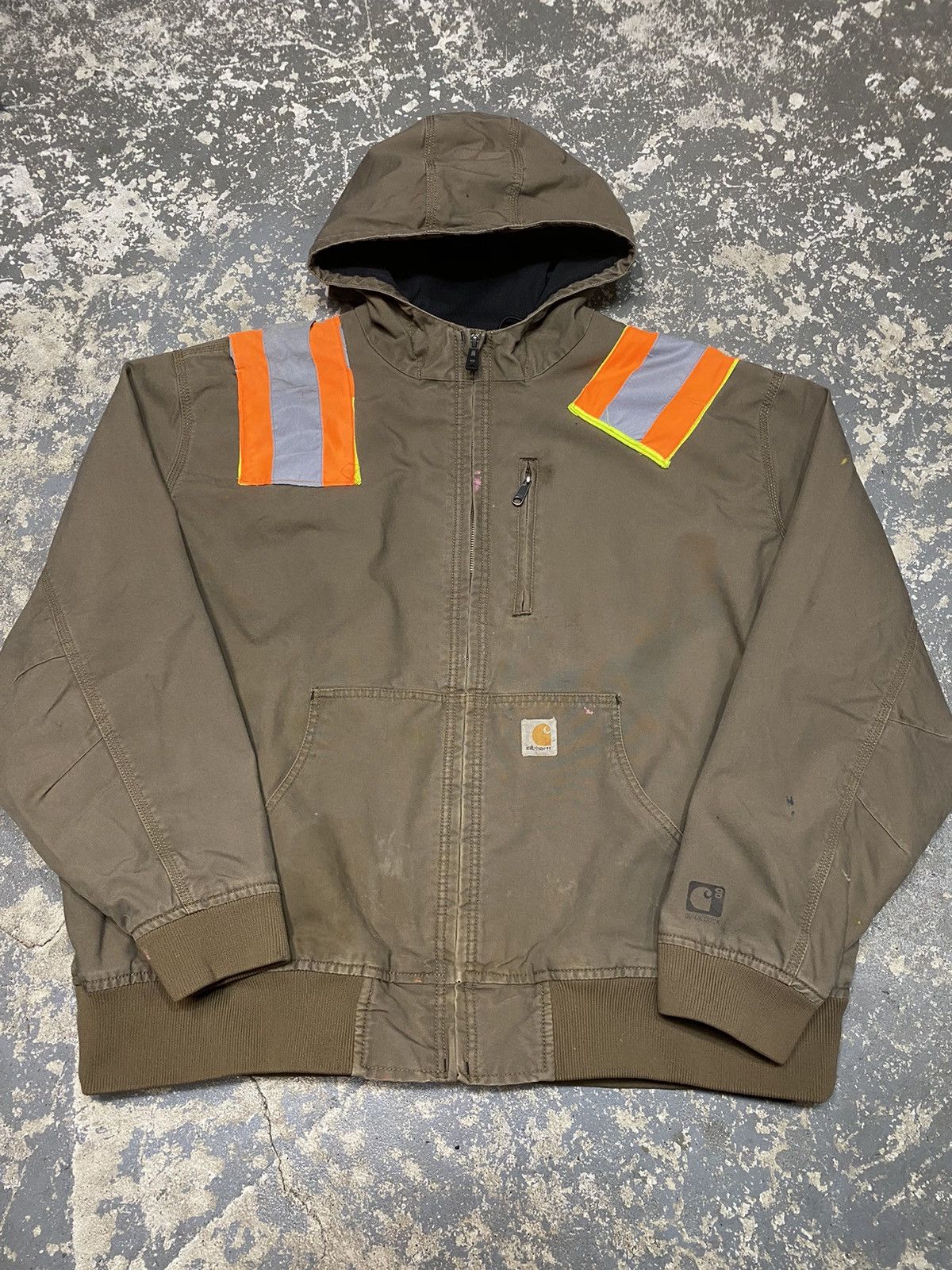 Carhartt × Vintage Vintage Carhartt Tan Reflective Hooded Active Jacket Size US XXL / EU 58 / 5 - 8 Thumbnail