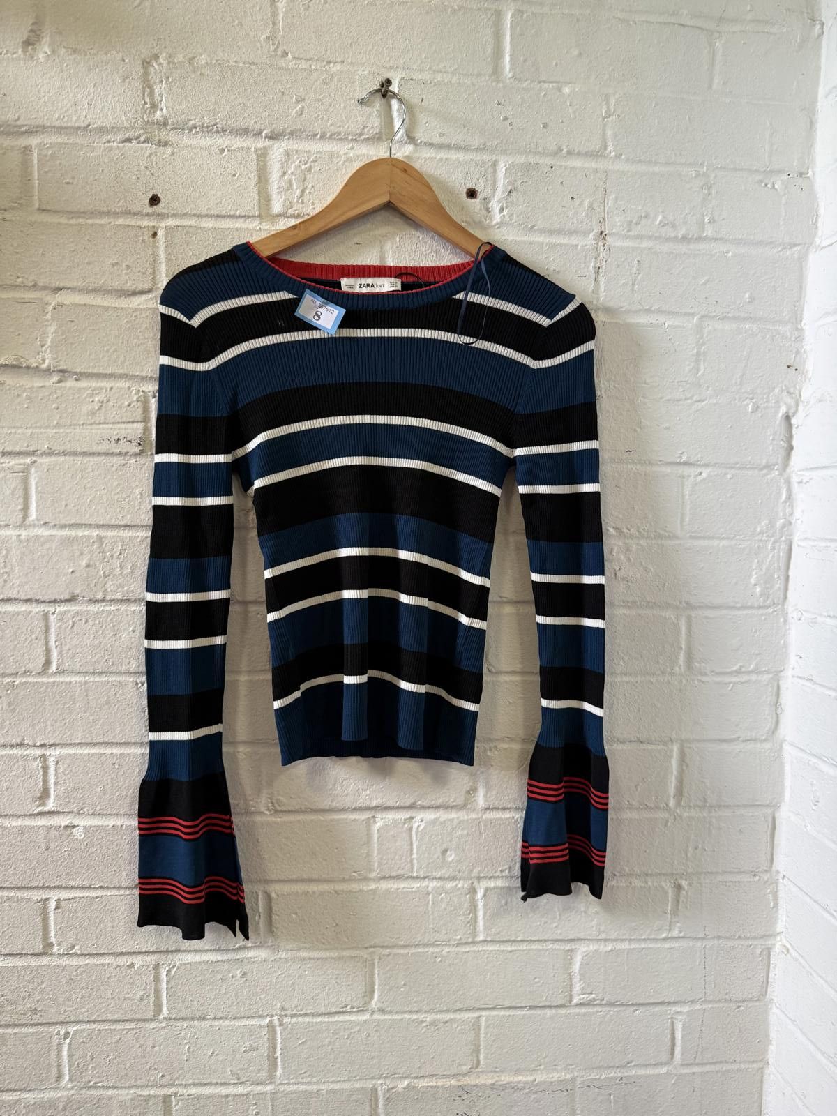 Zara Zara Knit Striped Ribbed Sweater Size M Size ONE SIZE - 1 Thumbnail