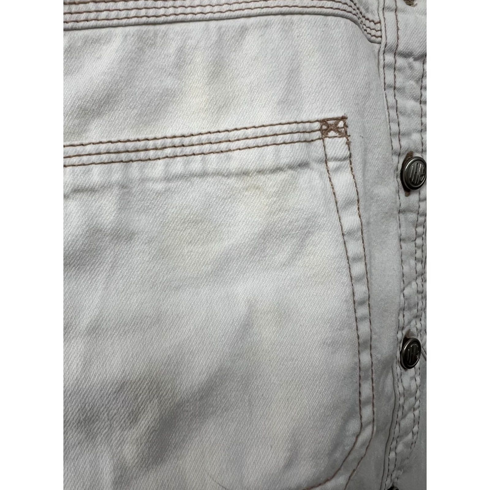 Levi's Levis Denim Jacket Womens M White Vintage Trucker Jacket, Denim, Button Snap Zip Closure, Casual, 90s Decade, Womens Size M / US 6-8 / IT 42-44 - 7 Thumbnail