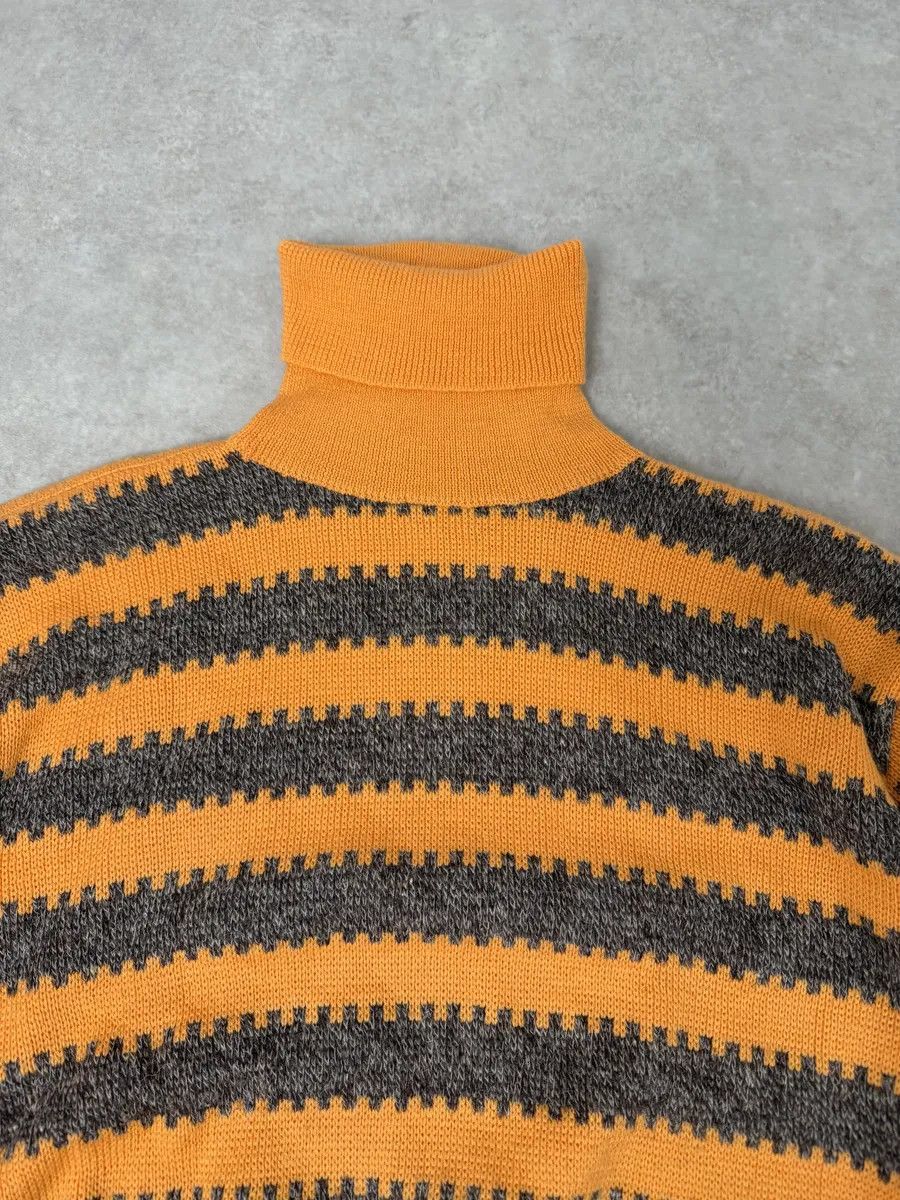 Emporio Armani 1980s Emporio Armani Orange & Grey Wool Turtleneck Sweater Size US S / EU 44-46 / 1 - 5 Thumbnail