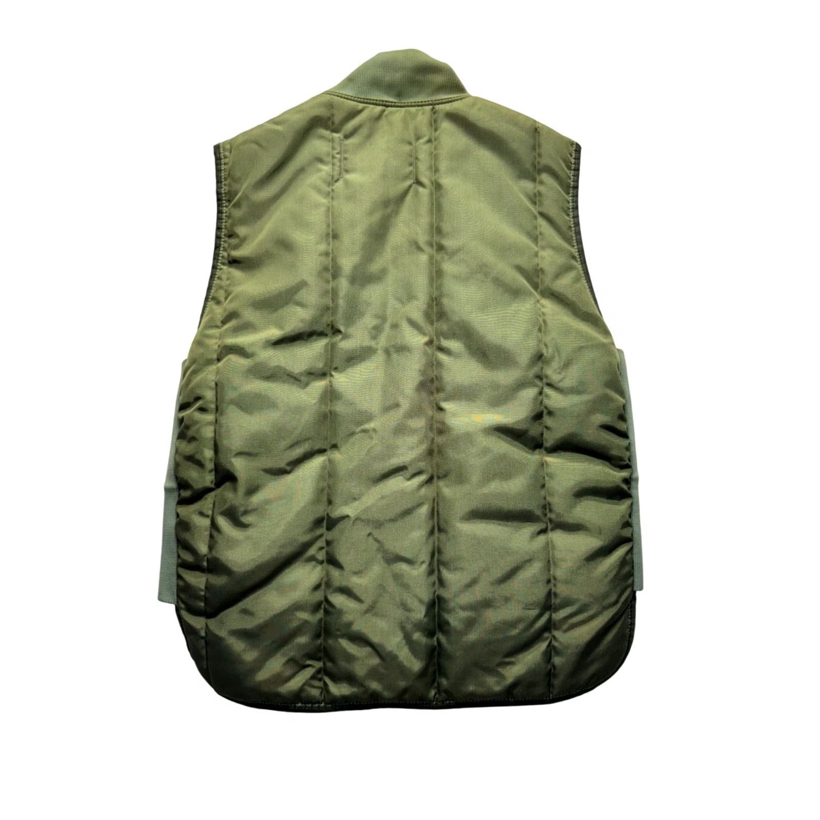 Refrigiwear RefrigiWear Insulated Vest Mens M Olive Green Quilted Ribbed Knit Sides Front Pockets Polyester Nylon shell 9498 Size US M / EU 48-50 / 2 - 2 Thumbnail