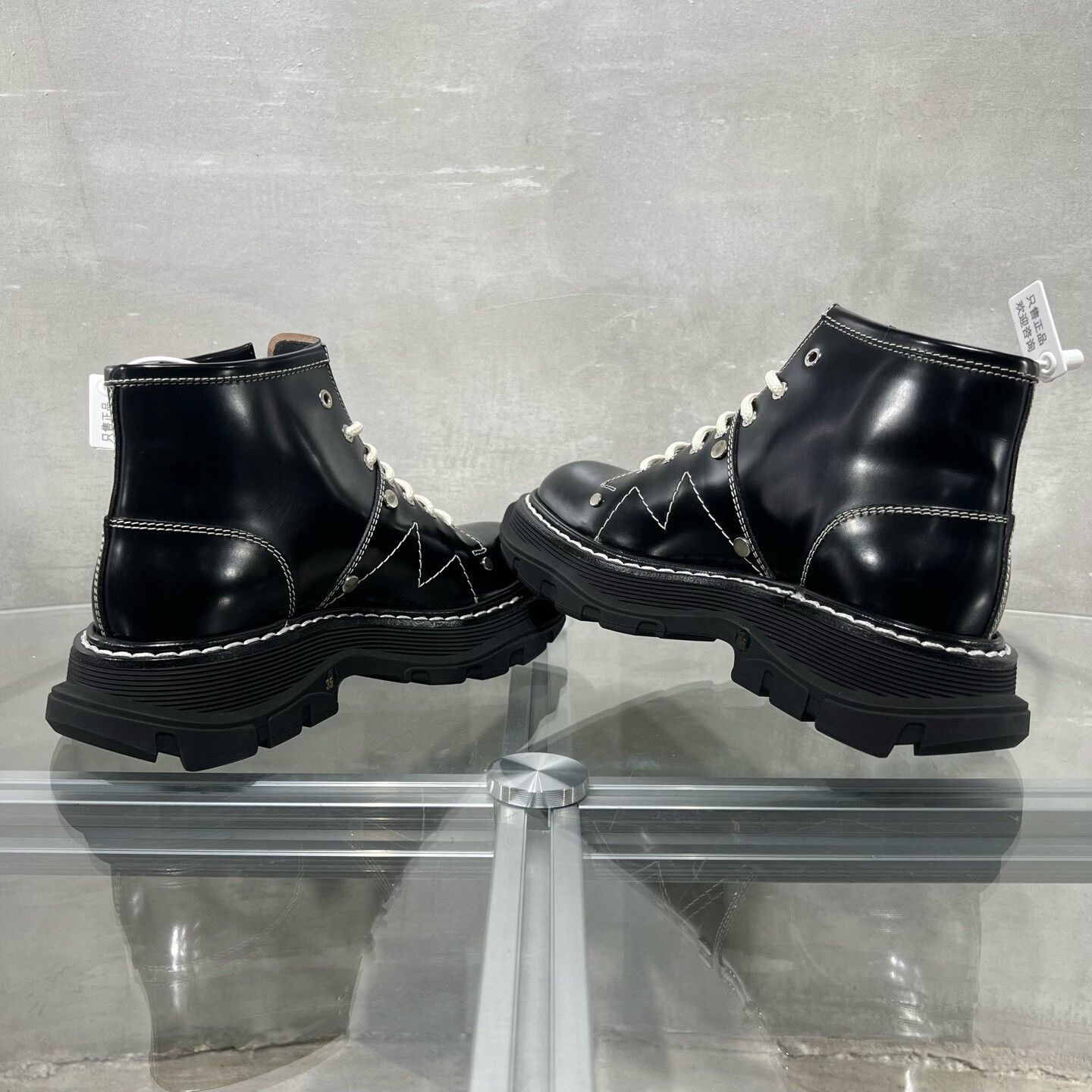 Alexander McQueen ALEXANDER MCQUEEN Tread Black Short Boots| Size US 4.5 / IT 34.5 - 5 Thumbnail