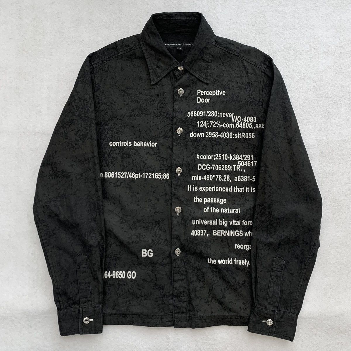 Japanese Brand 2000s Bernings Sho Digital Chaos Printed Shirt Jacket Size US M / EU 48-50 / 2 - 1 Thumbnail
