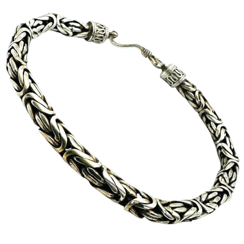 Sterling Silver 925 Sterling Silver Bali Byzantine Unisex Vintage Bracelet Size ONE SIZE - 1 Thumbnail