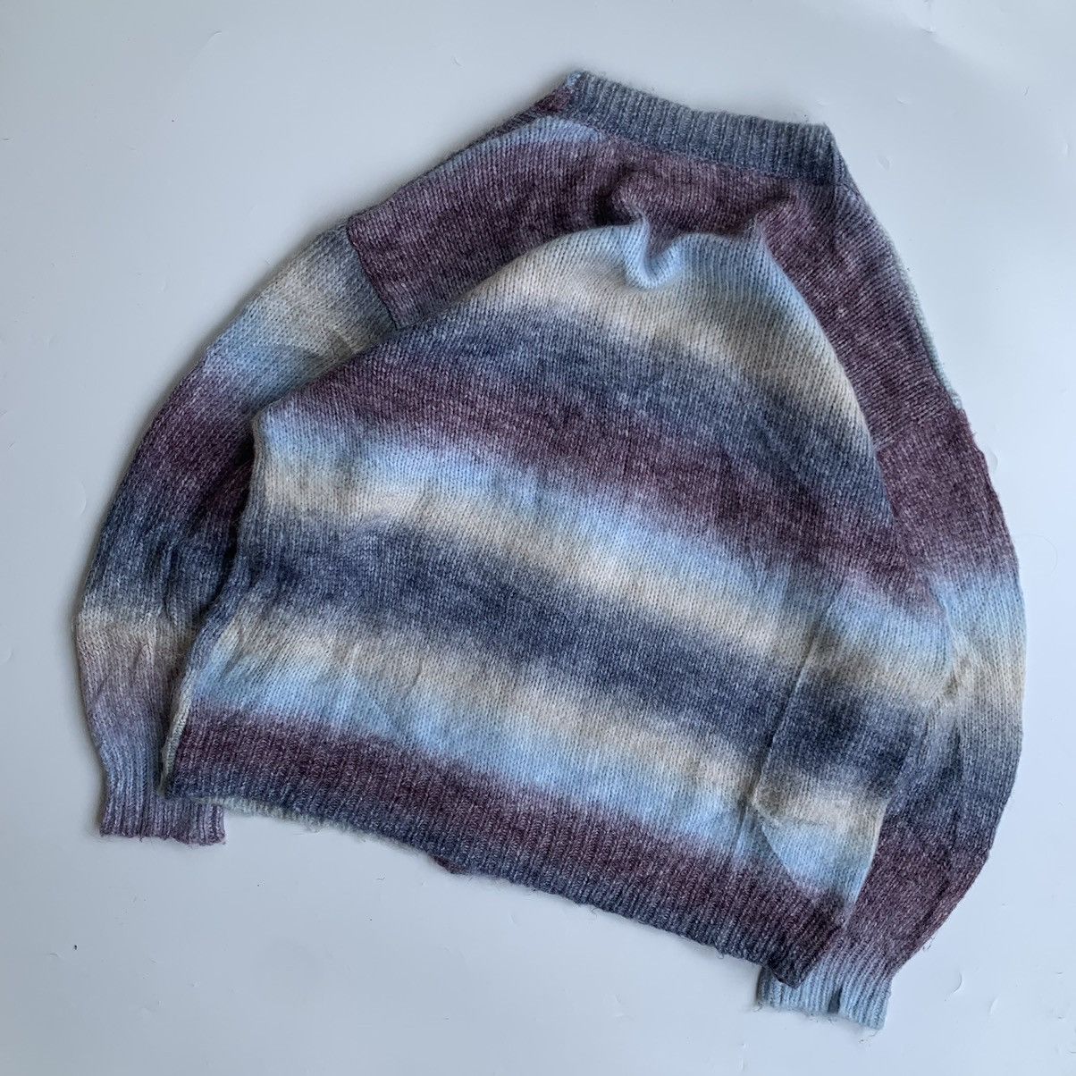 Designer Knitwear cardigan vintage striped mohair wool by Sureve Size US XXL / EU 58 / 5 - 5 Thumbnail