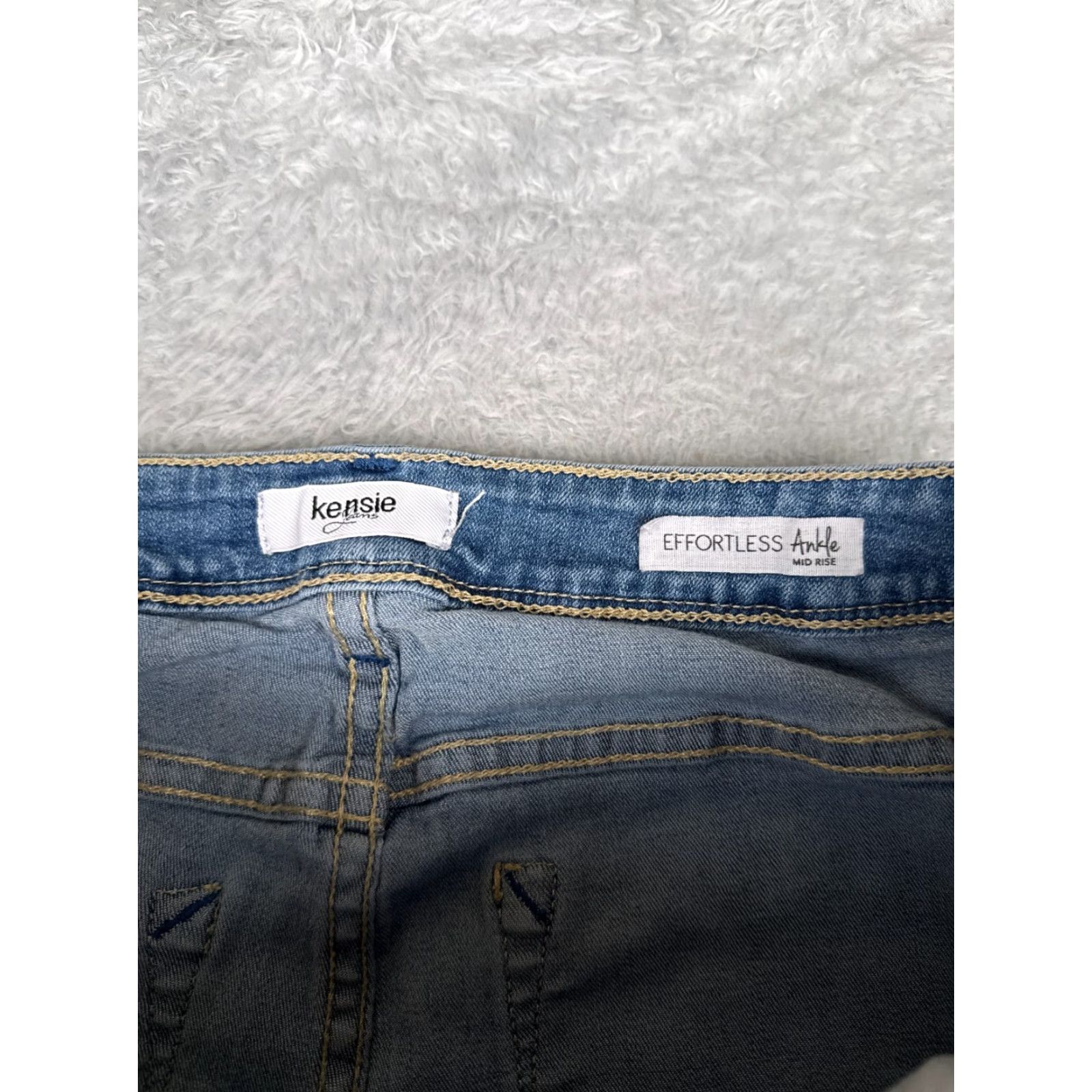 Vintage Kensie Jeans Womens Jeans 30 Blue Denim Distressed Ankle Mid Rise 30x27 Size 30" / US 8 / IT 44 - 6 Thumbnail