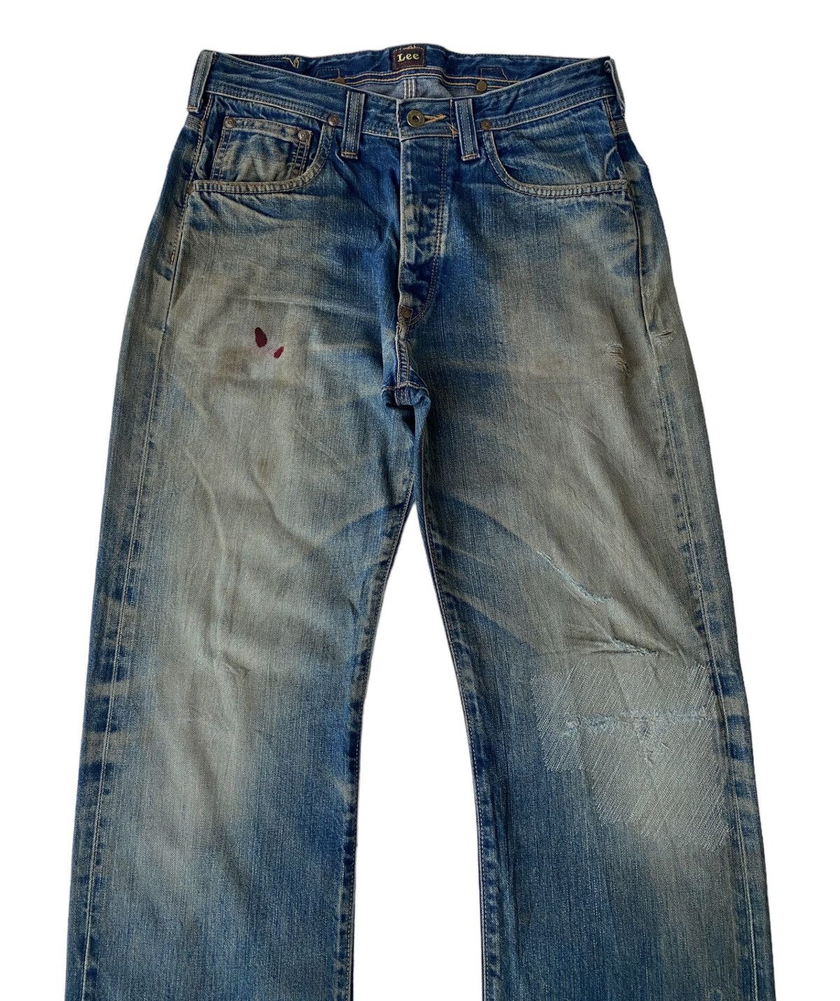 Lee VINTAGE LEE x UNION MADE SELVEDGE DISTRESS DENIM BUCKLE BACK Size US 30 / EU 46 - 6 Thumbnail
