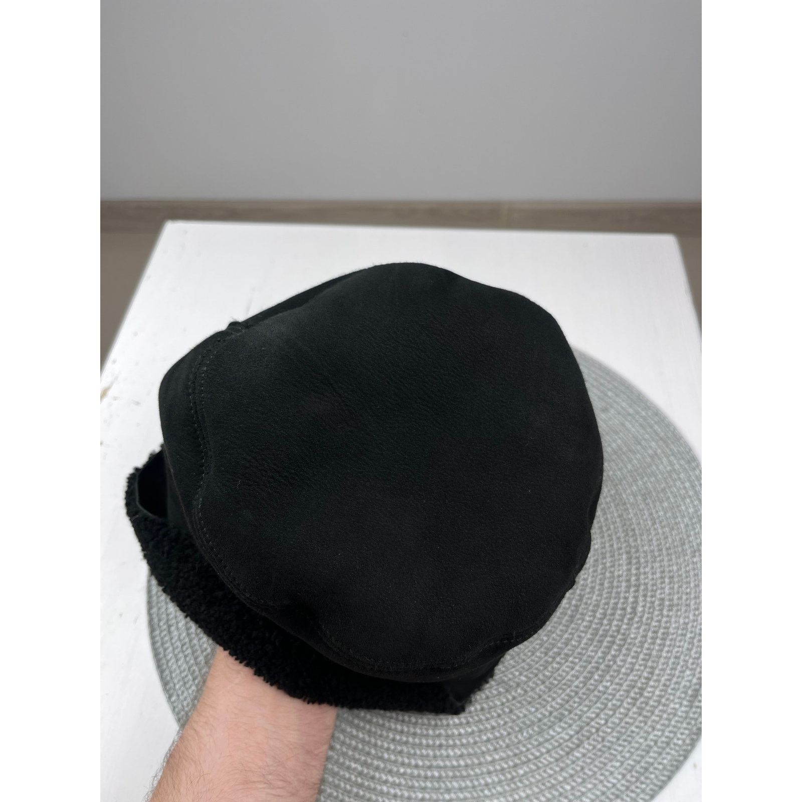 Miu Miu × Prada Prada Shearling Hat Leather Cap red tab logo Italy designer Size ONE SIZE - 7 Thumbnail